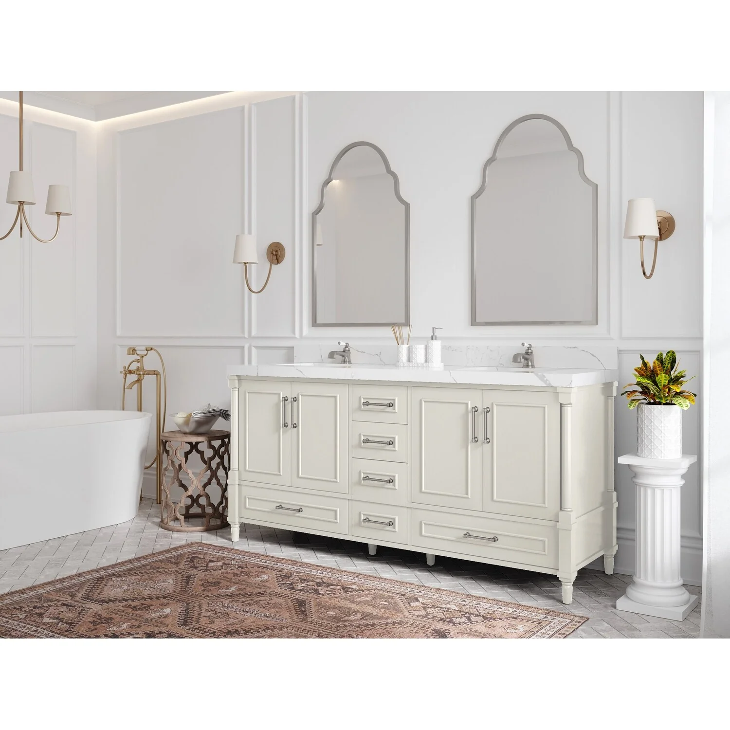 Willow Collections 72 in. W x 22 in. D Aberdeen Double Sink Bathroom Vanity with Countertops