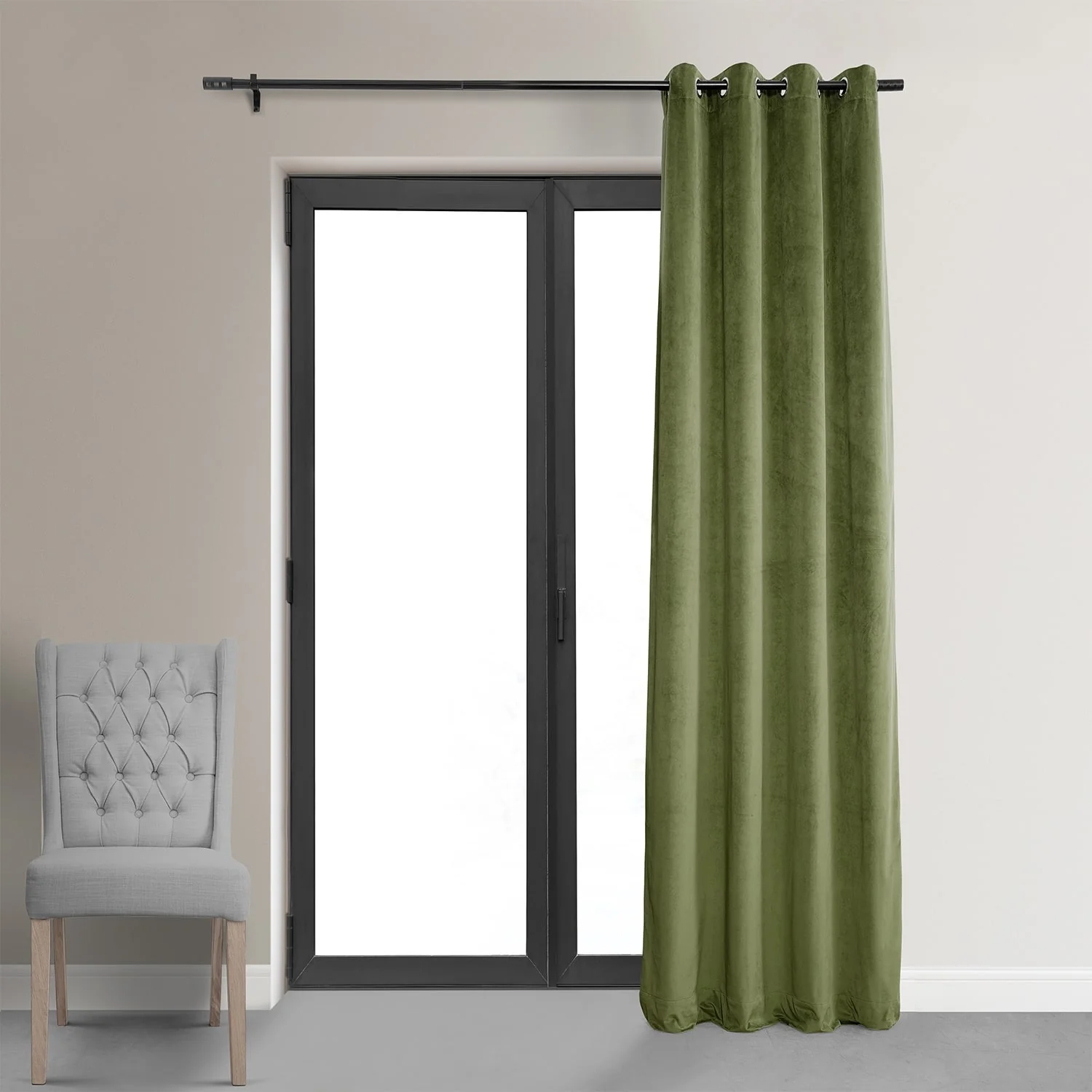 Exclusive Fabrics Signature Grommet Velvet Blackout Curtain (1 Panel)