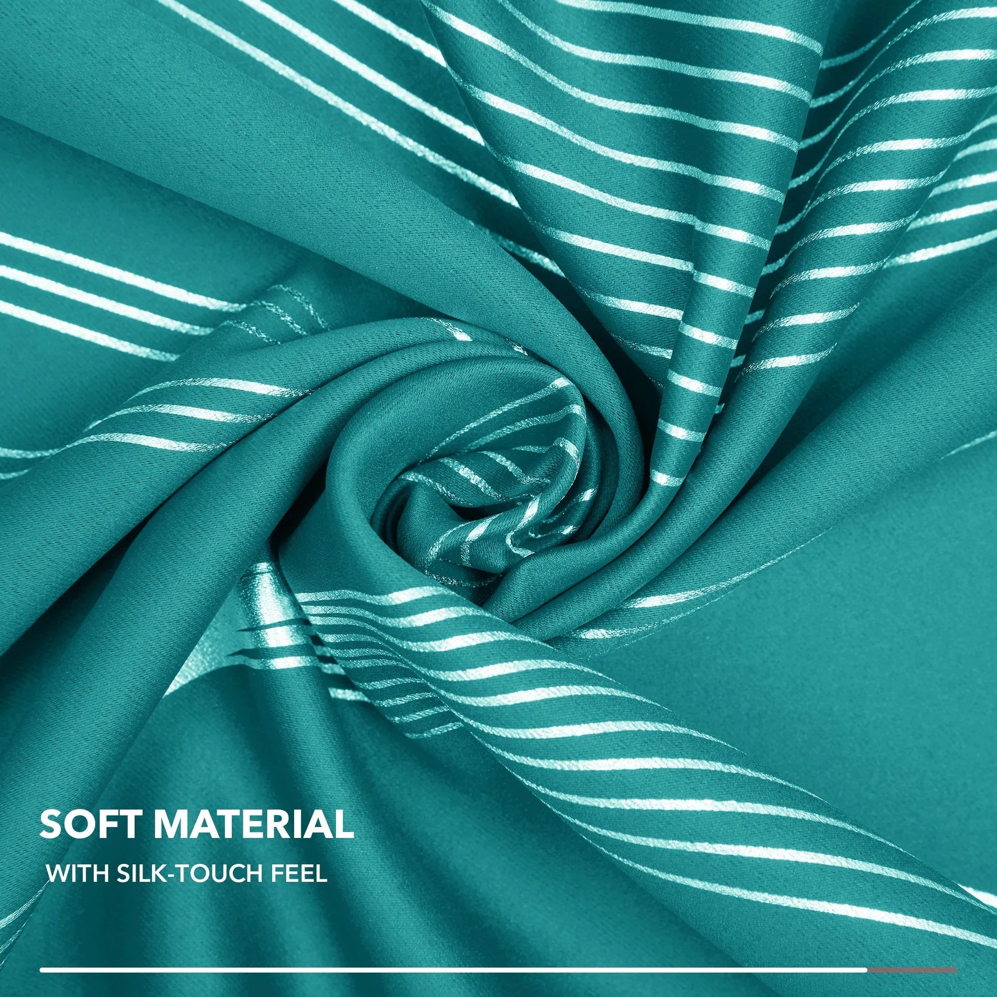 Deconovo Silver Wave 52 Width Curtain Panel Pair (2 Panel)