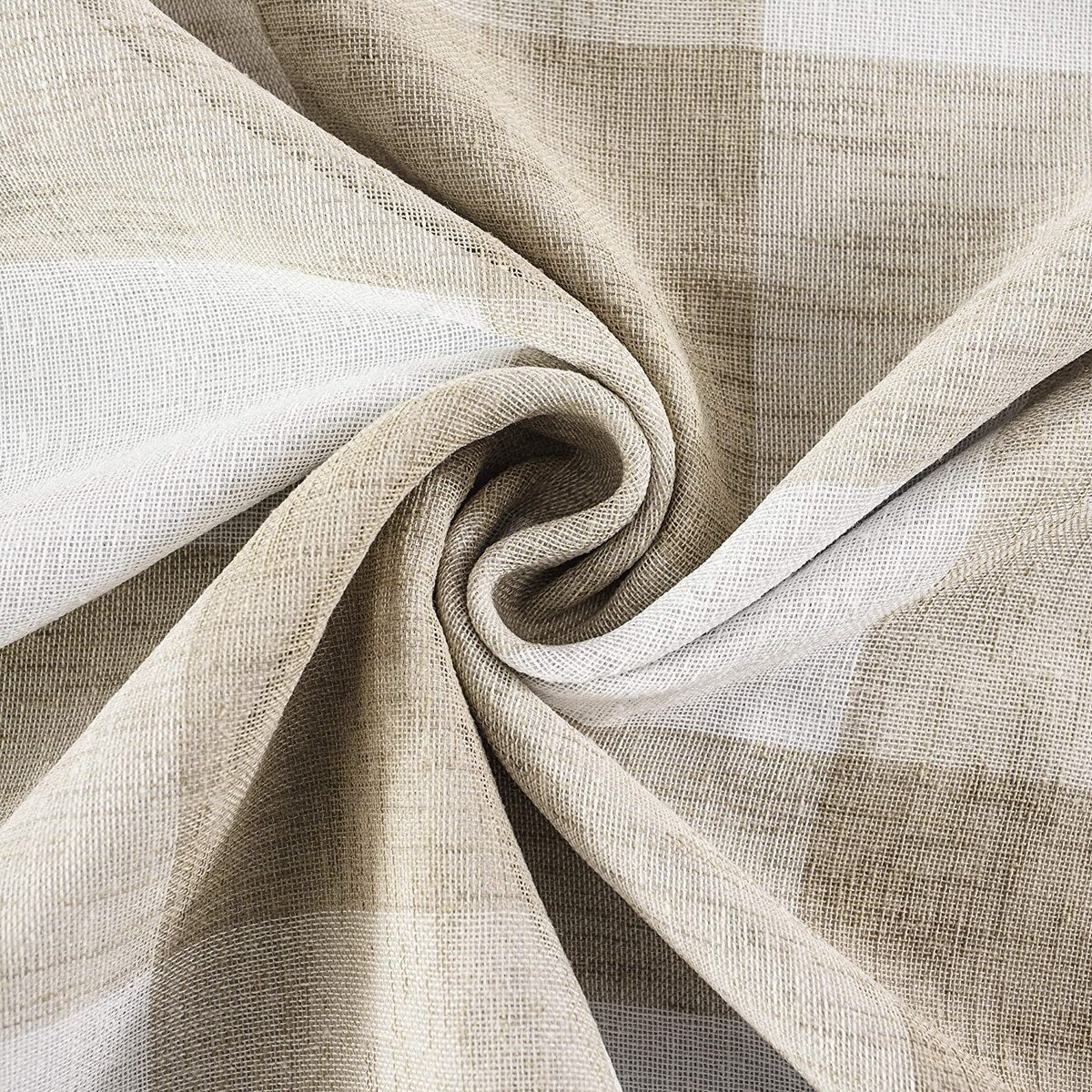 DriftAway Buffalo Check Woven Plaid Pattern Lined Blackout Thermal Insulated Window Curtain