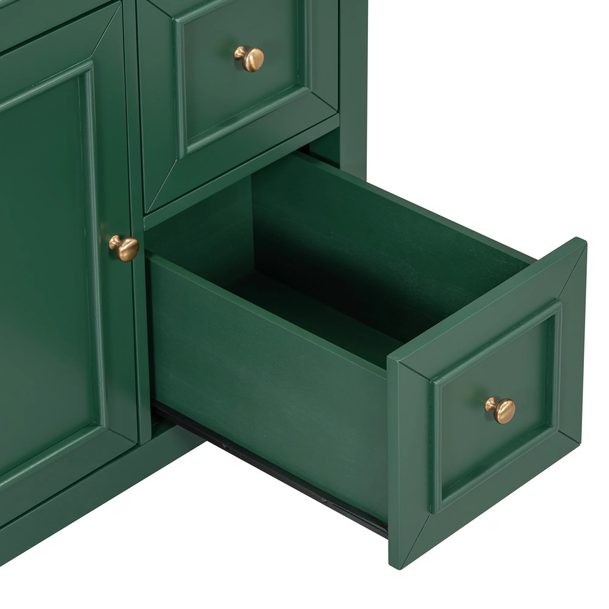 30'' Solid Wood Bathroom Vanity with Cabinet, 2 Drawers, and Ceramic Sink