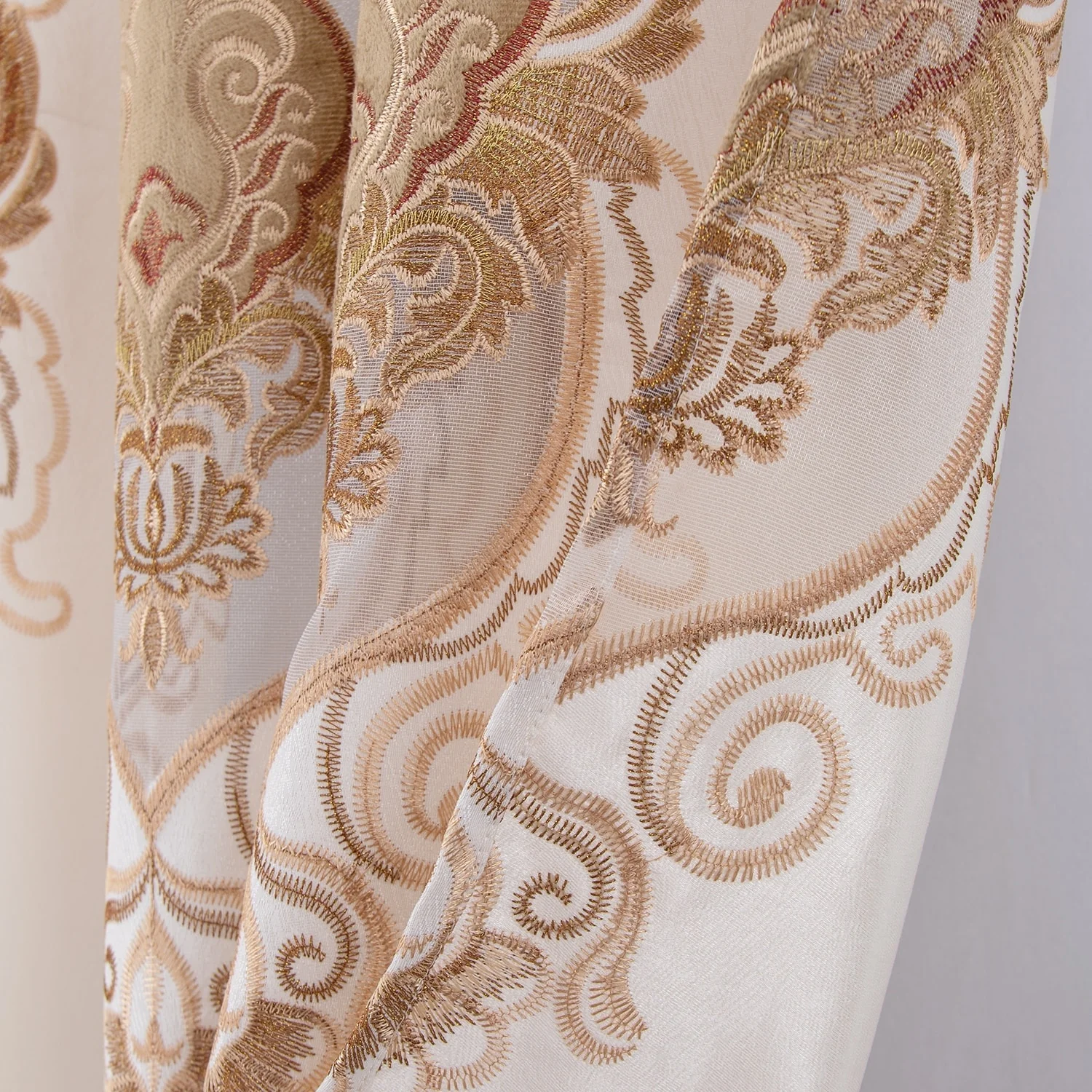 Betsy Macrame Embroidered Window Curtain Panel