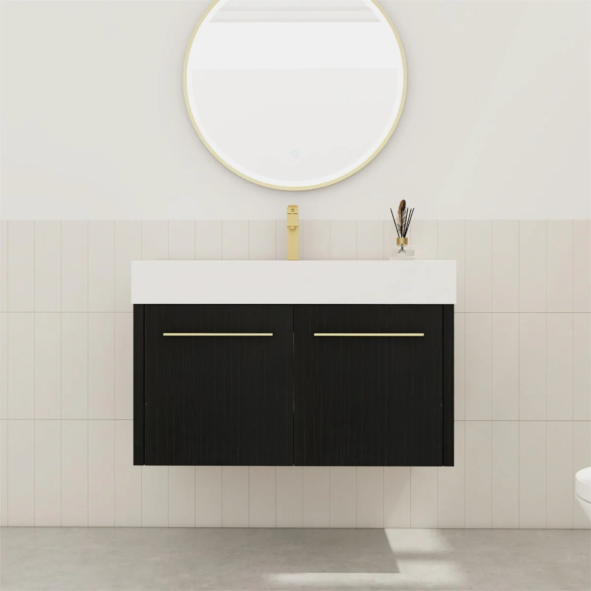 Bathroom Vanity With Sink In 24/30/36 Inch, Floating Bathroom Vanity with Soft Close Door