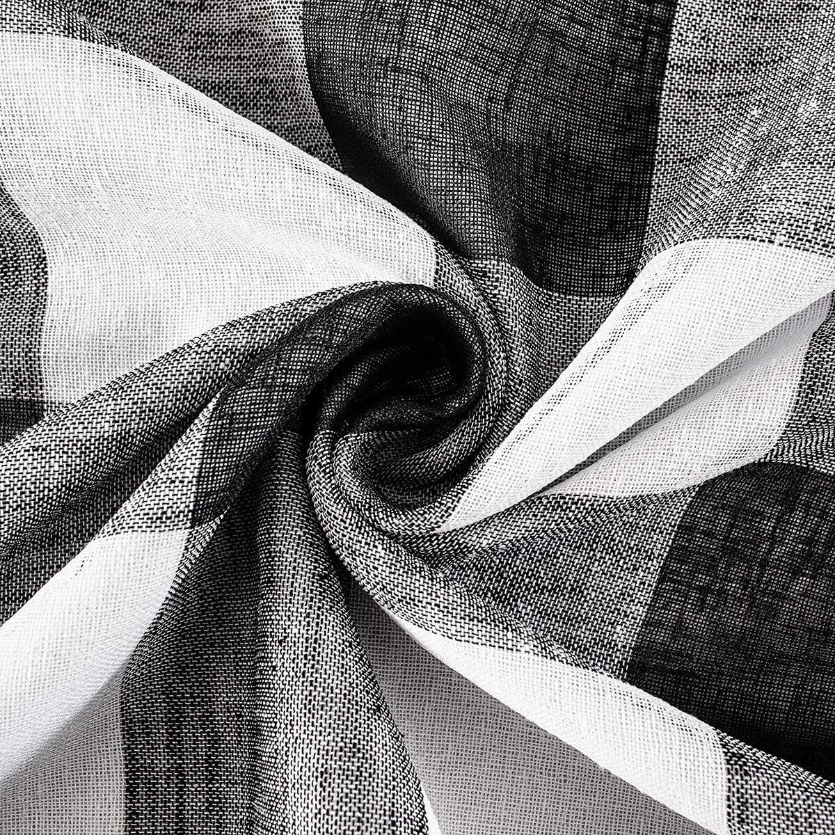 DriftAway Buffalo Check Woven Plaid Pattern Lined Blackout Thermal Insulated Window Curtain