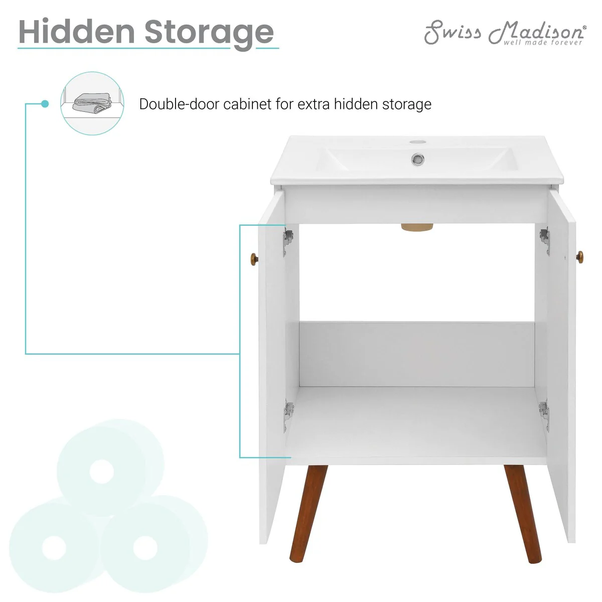 Manoir Bathroom Vanity in White