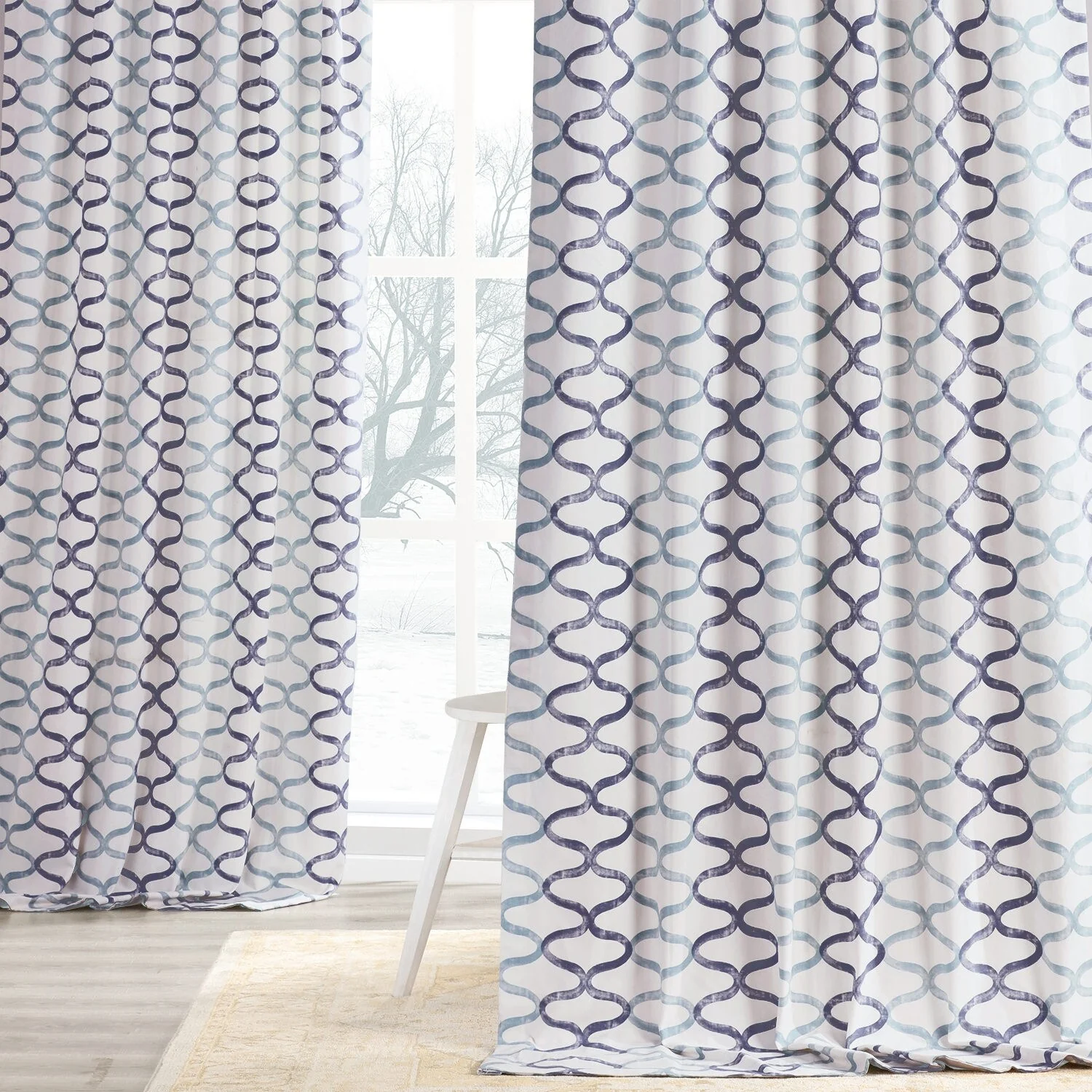 Exclusive Fabrics Illusions Geometric Grace Cotton Room Darkening Curtain (1 Panel)