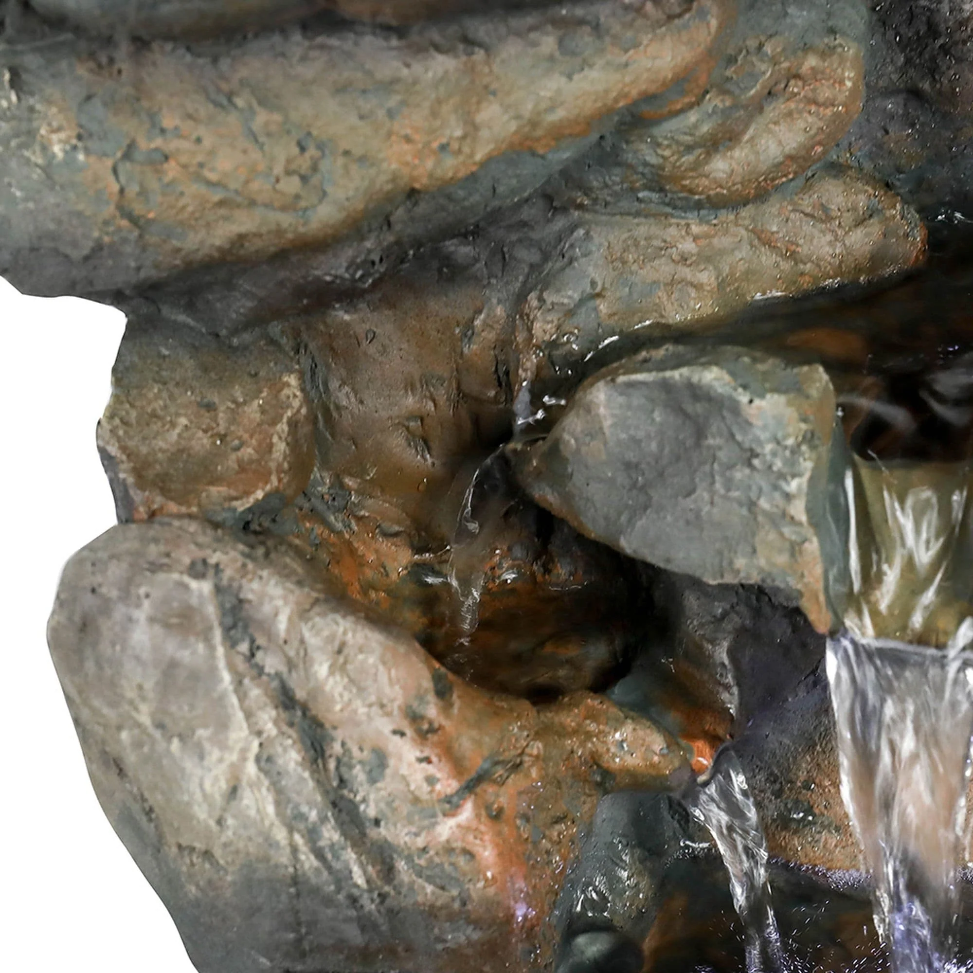 4 Tier Indoor Water Fountain Resin Rockery for Home Office