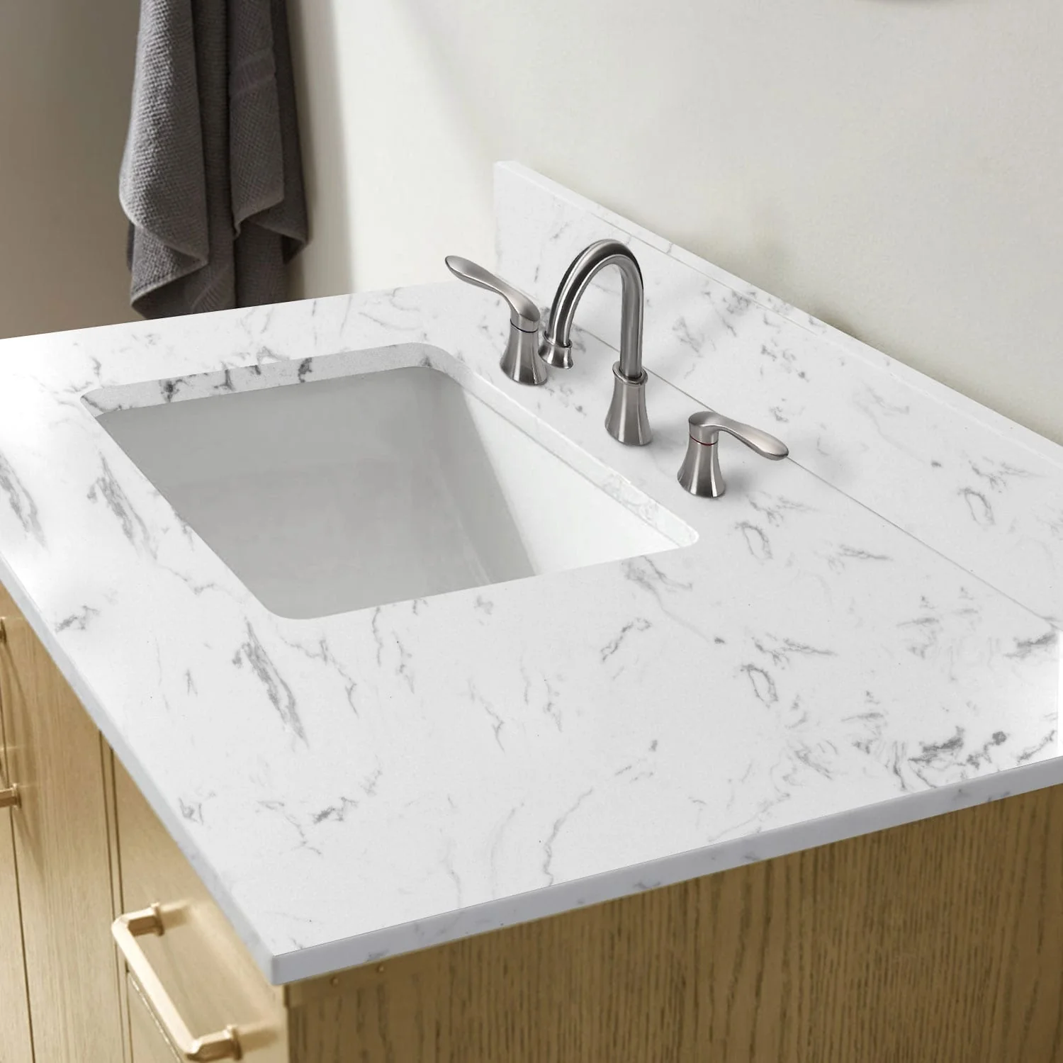 PROOX Cultured Marble Bathroom Vanity Top Backsplash Sidesplash