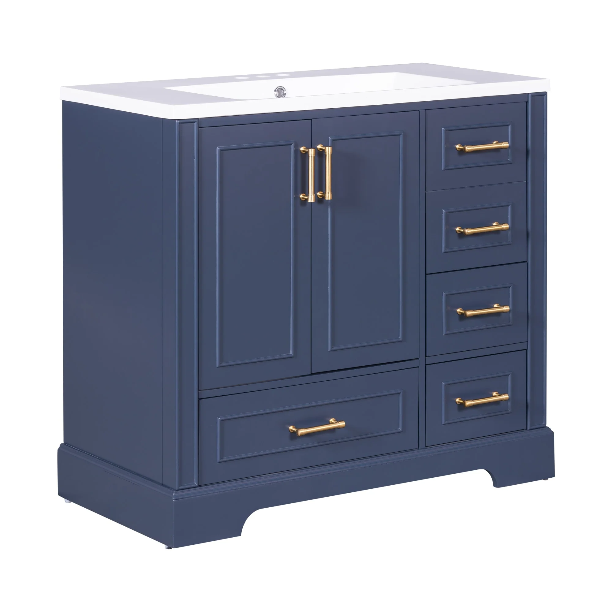 36-inch Traditional Bathroom Vanity with Four Drawers