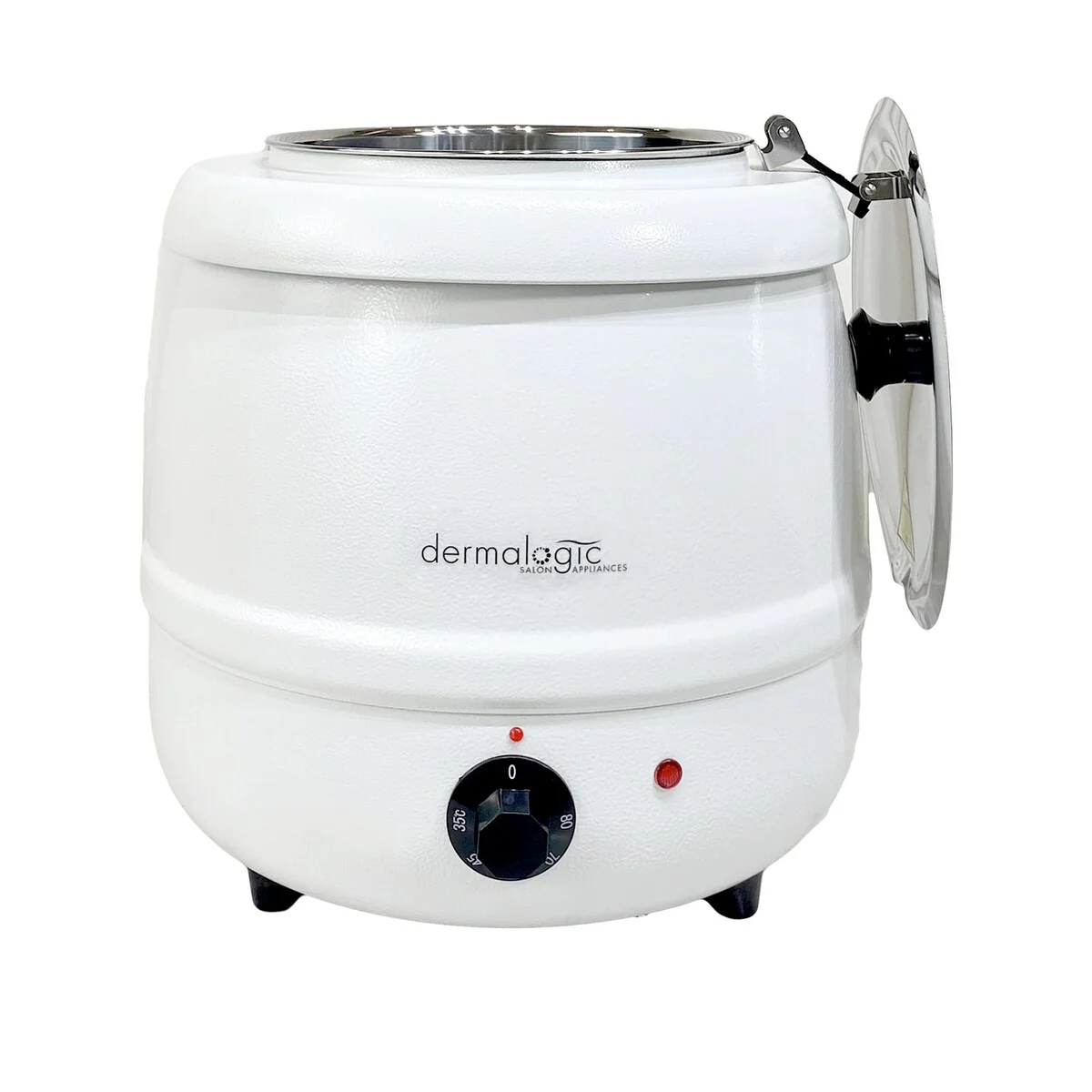 DERMALOGIC Paraffin Wax Kettle Warmer 10L (White), with Ladle - 13 x 14