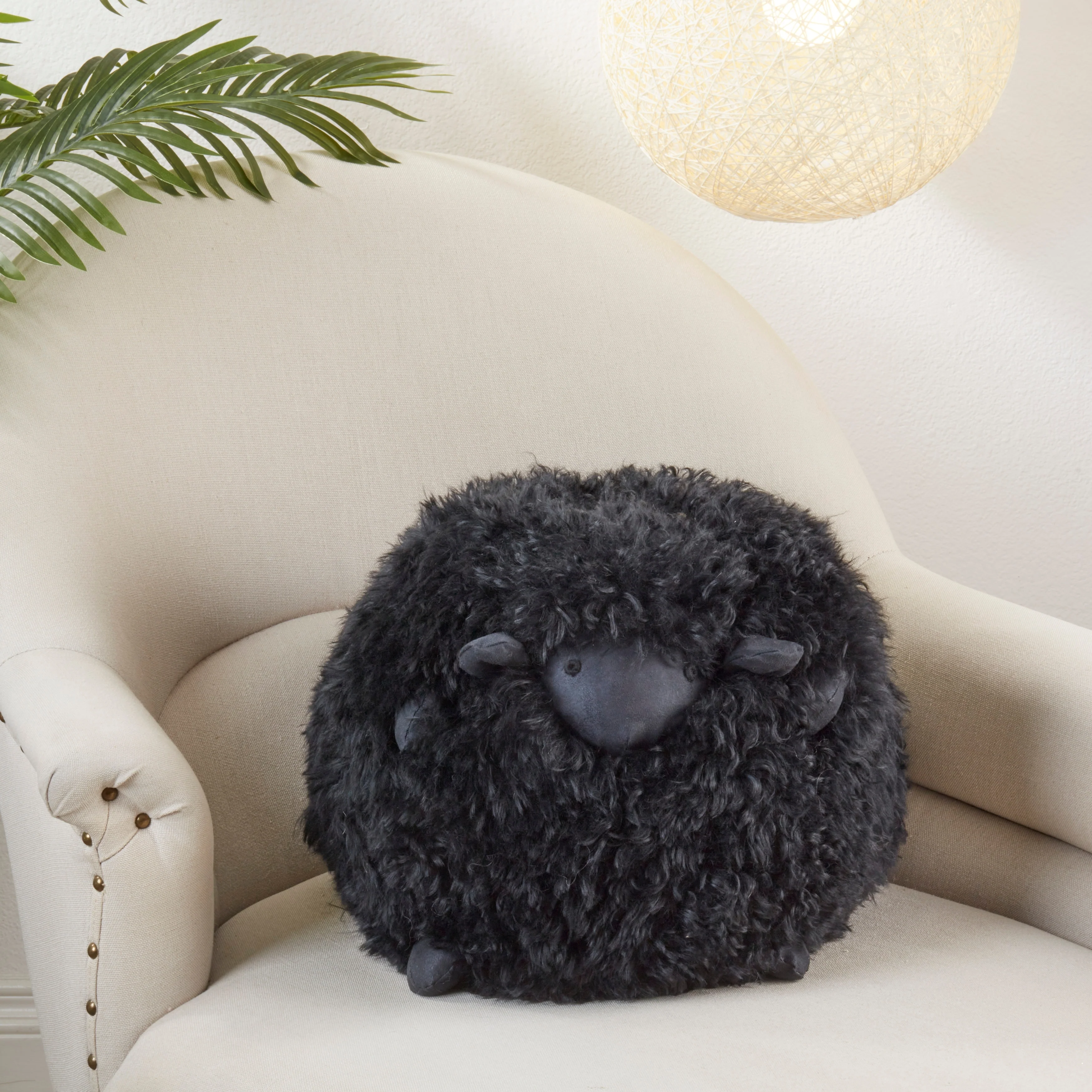 Wooly Wonder Baby Lamb Poly Filled Throw Pillow