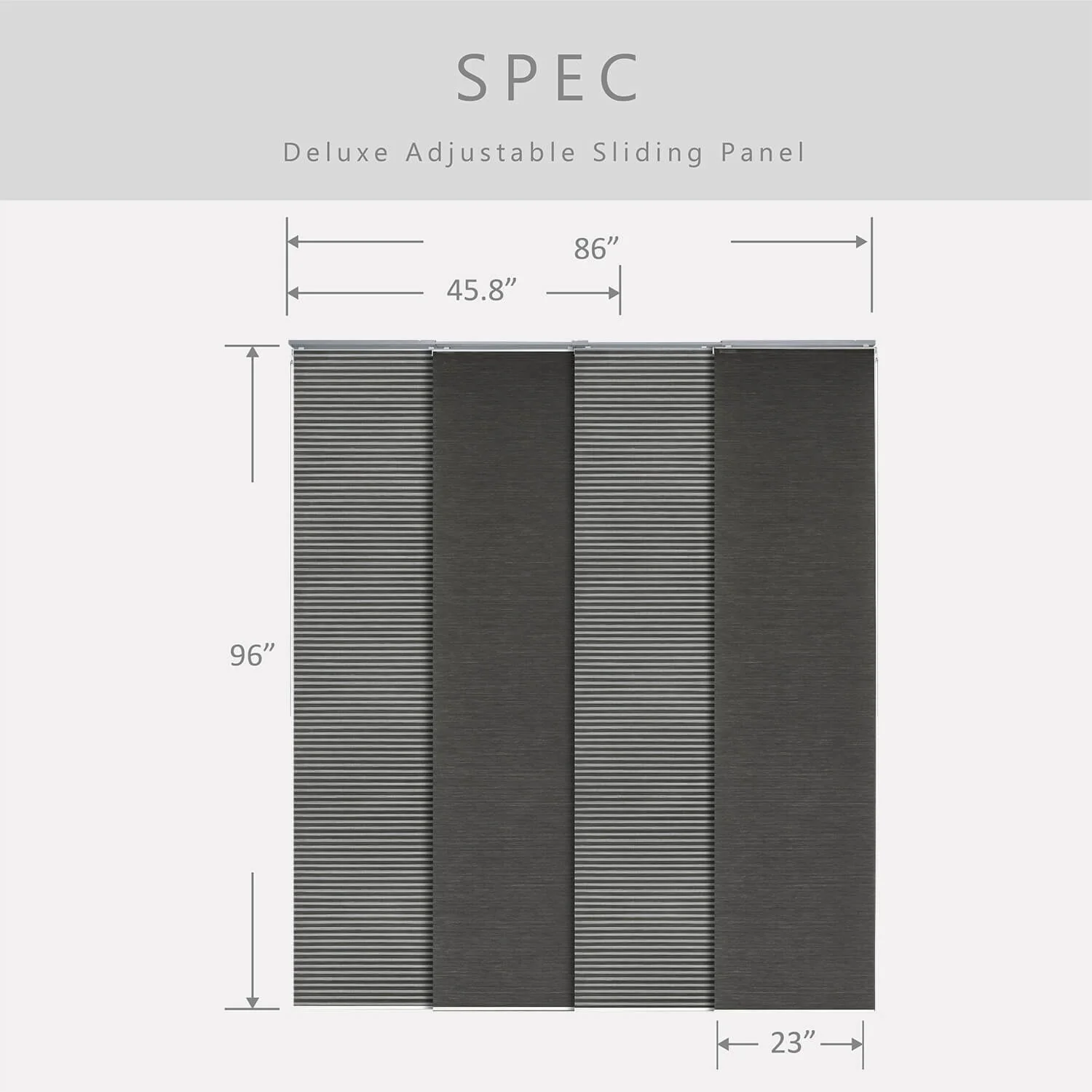 GoDear Design Natural Woven Adjustable Sliding Panel Track Blinds, Vertical Blinds, Cosmos Series, 45.8