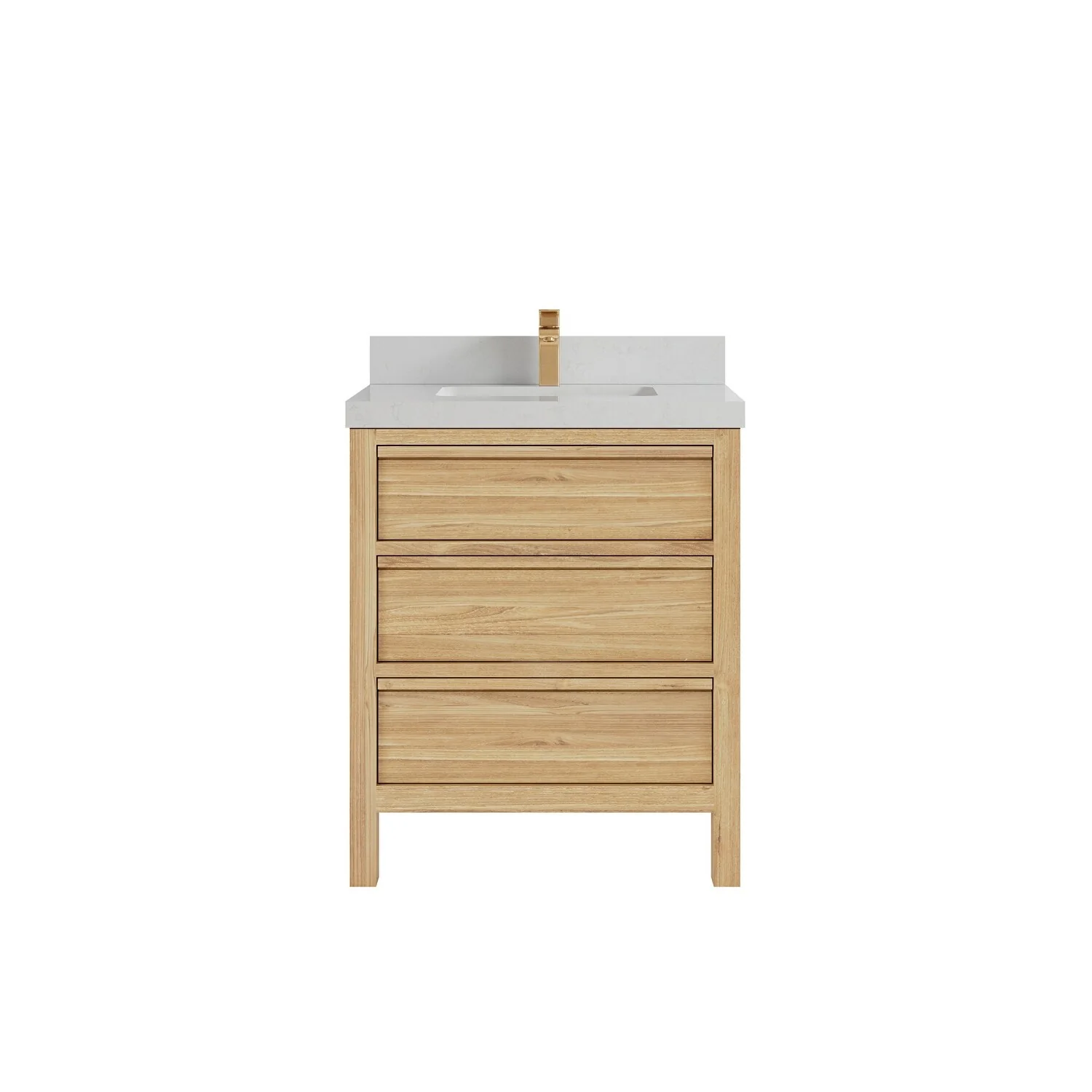 Willow Collections 30 in. W x 22 in. D Elizabeth Solid Teak Wodd Single Sink Bathroom Vanity with Countertop