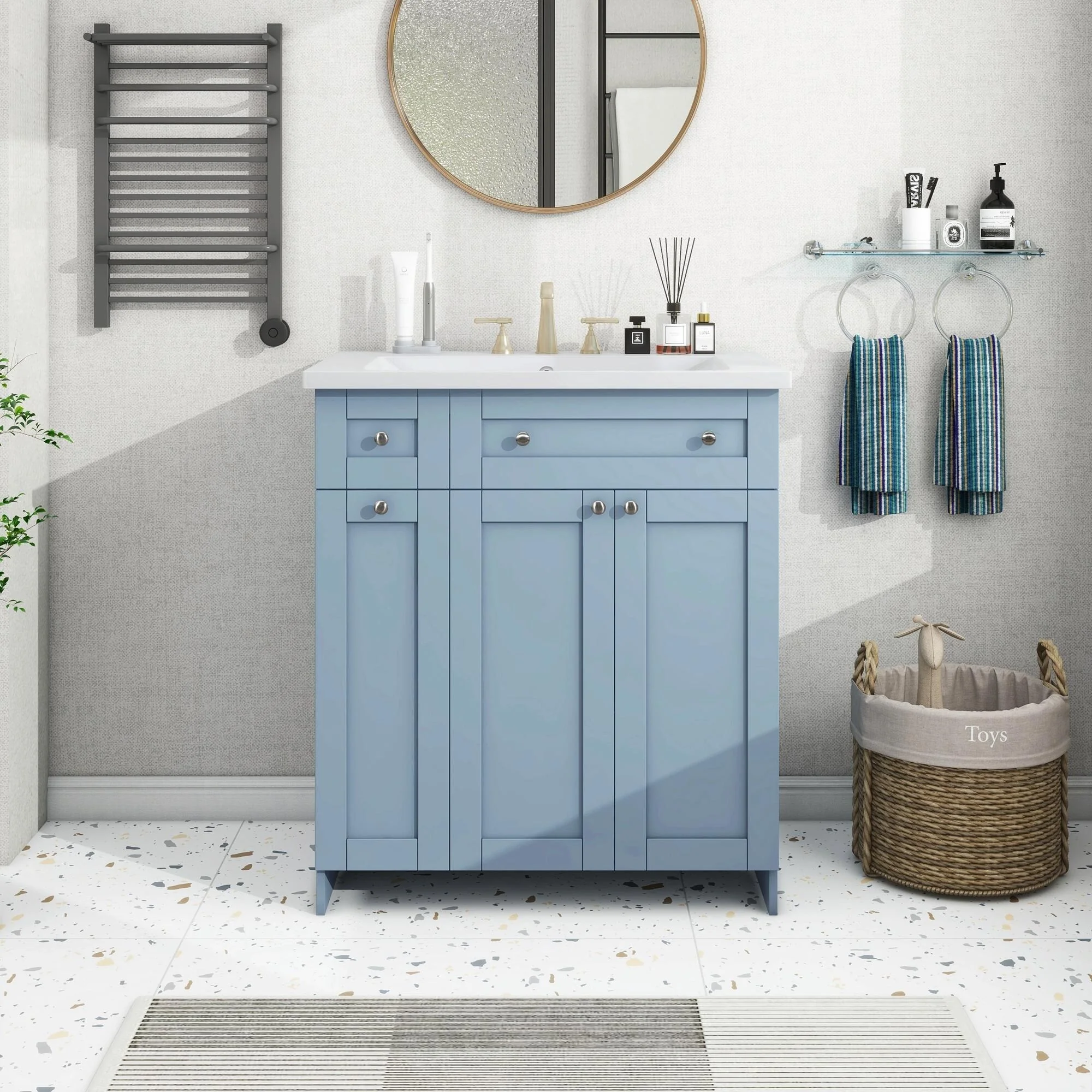 30-Inch Bathroom Vanity with Ceramic Sink Combo