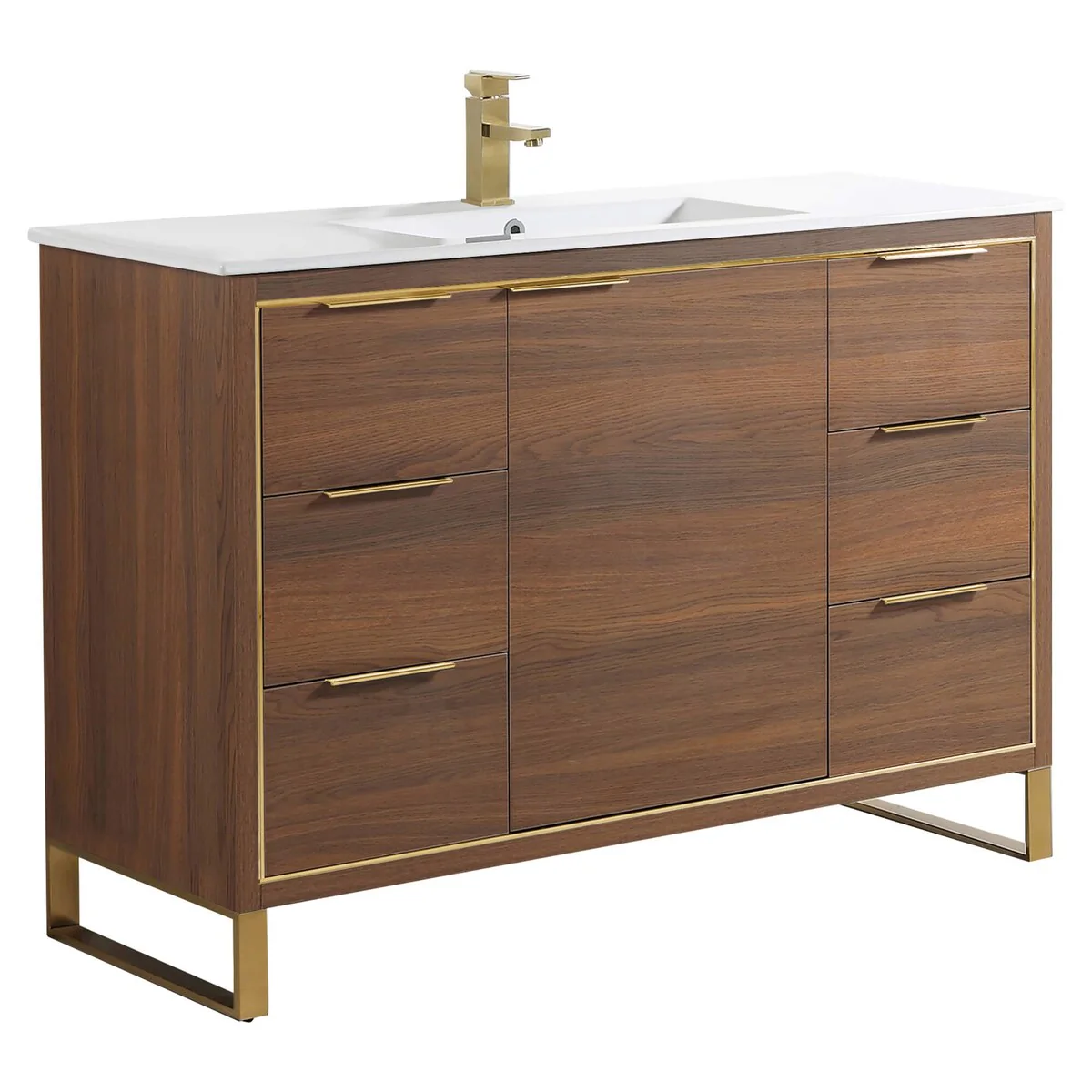 Fine Fixtures Opulence Collection Bathroom Vanity with White Ceramic Sink