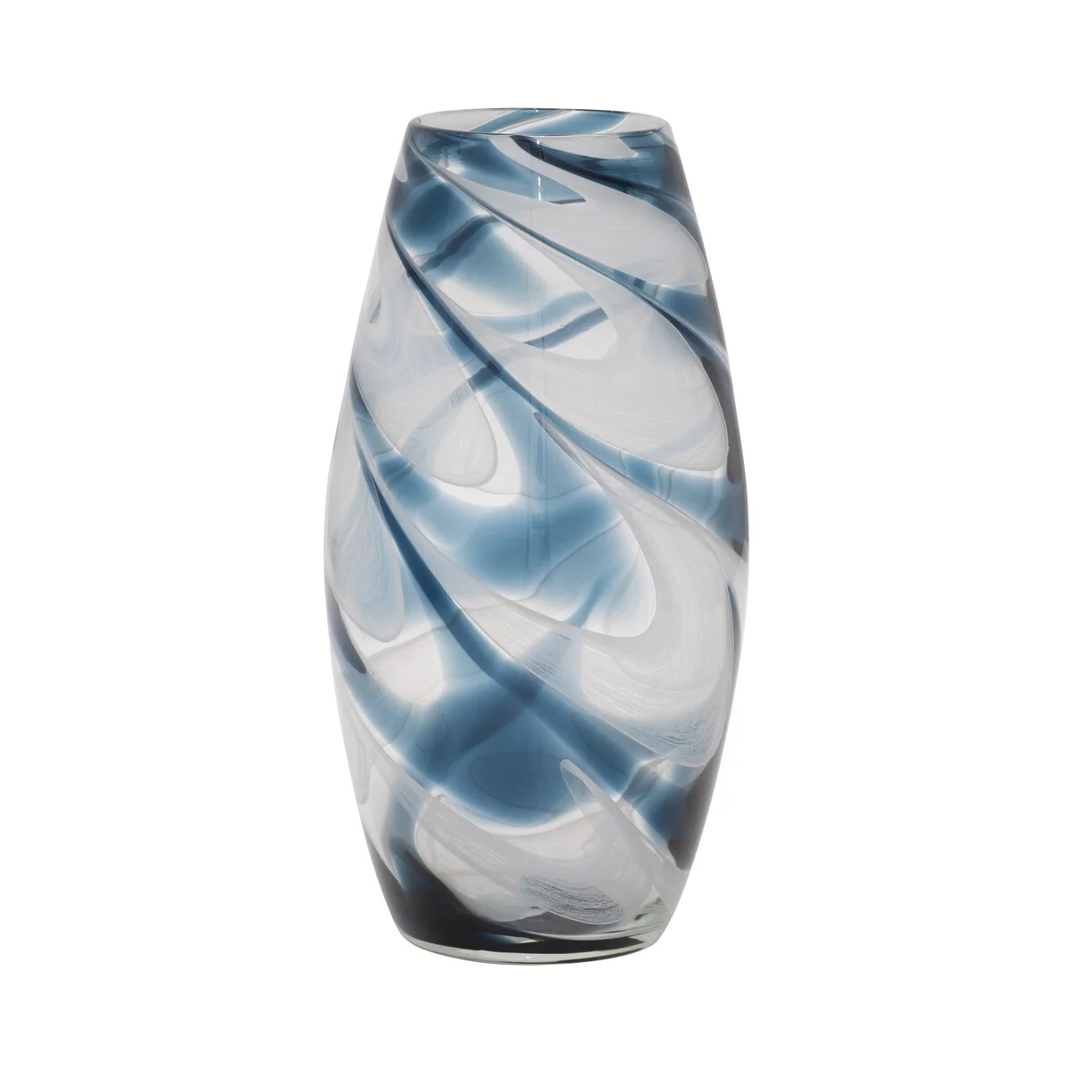 Sagebrook Home Coastal Blue Glass Swirl Vase