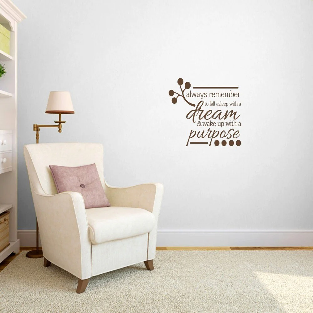 Wake up with a Purpose' Bedroom Wall Decal (2' x 1'9)