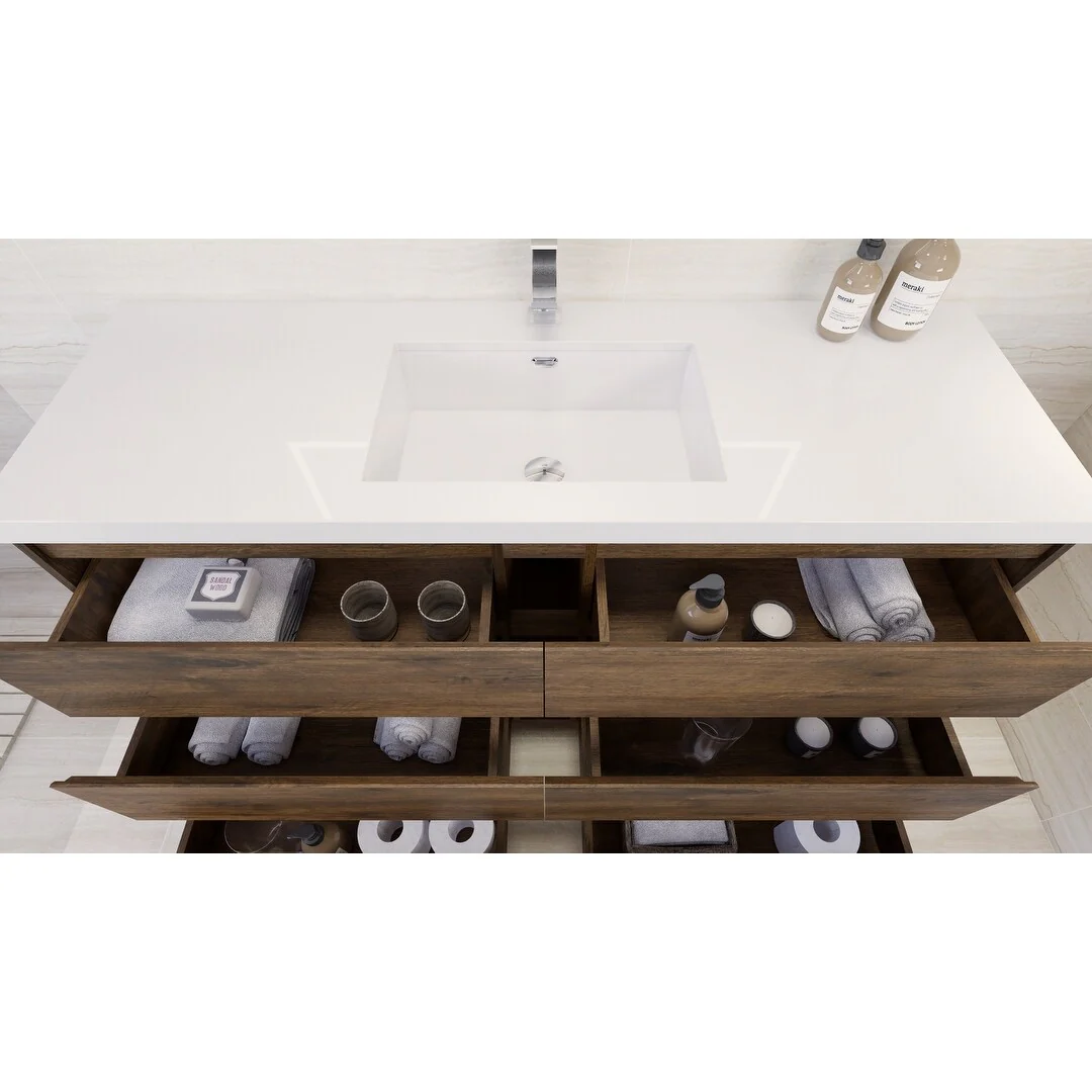 Aron 60'' Freestanding Vanity with Single Reinforced Acrylic Sink