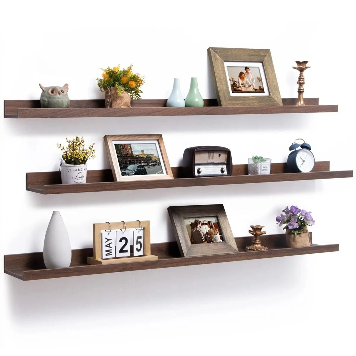 Picture Ledge Shelf, Floating Shelves Wall Mounted Set of 3