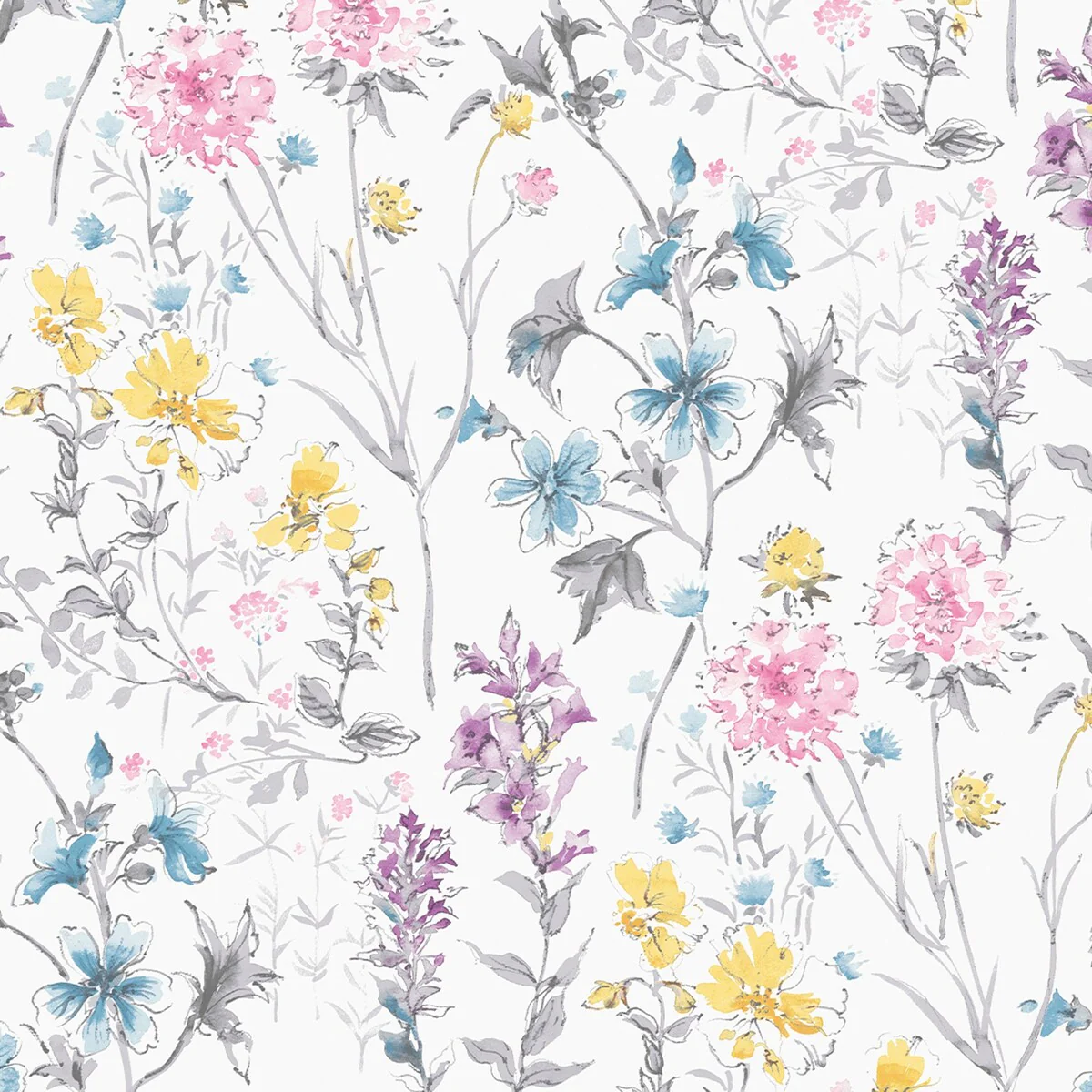 Laura Ashley Wild Meadow Multicolor Wallpaper - N/A