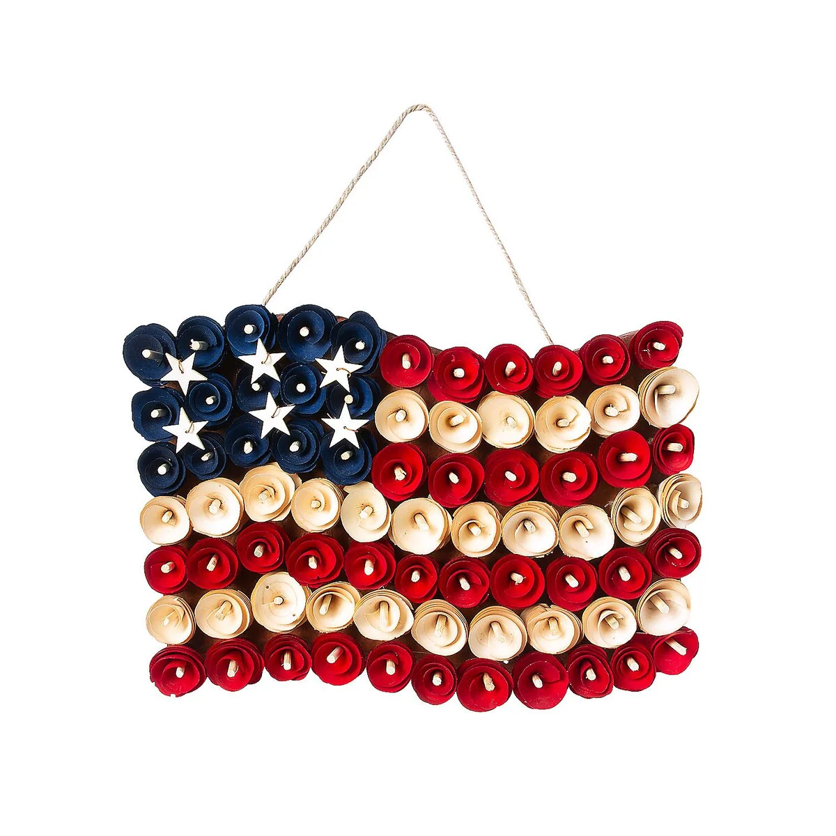 Flag Shaped Wreath, Patriotic, Front Door, Home Decor, 1 Piece