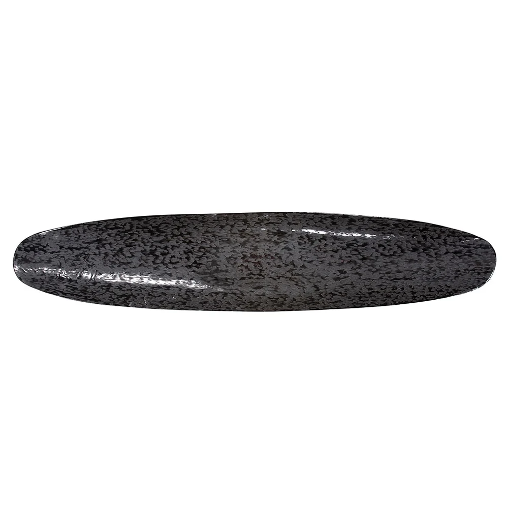 Allan Andrews Chiseled Texture Black Iron Elongated Tray, Large - 3H x 28W x 6D