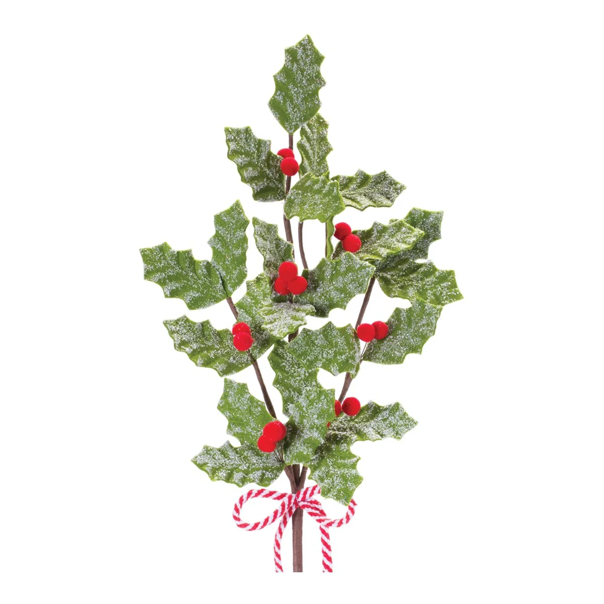 Fabric Holly Berry Spray (Set of 6) - Red