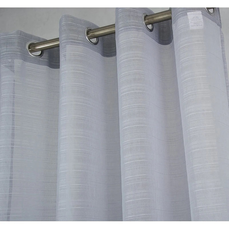 Erica Striped Doily Single Grommet Curtain Panel - (1x) 54 x 90 in. - (1x) 54 x 90 in.