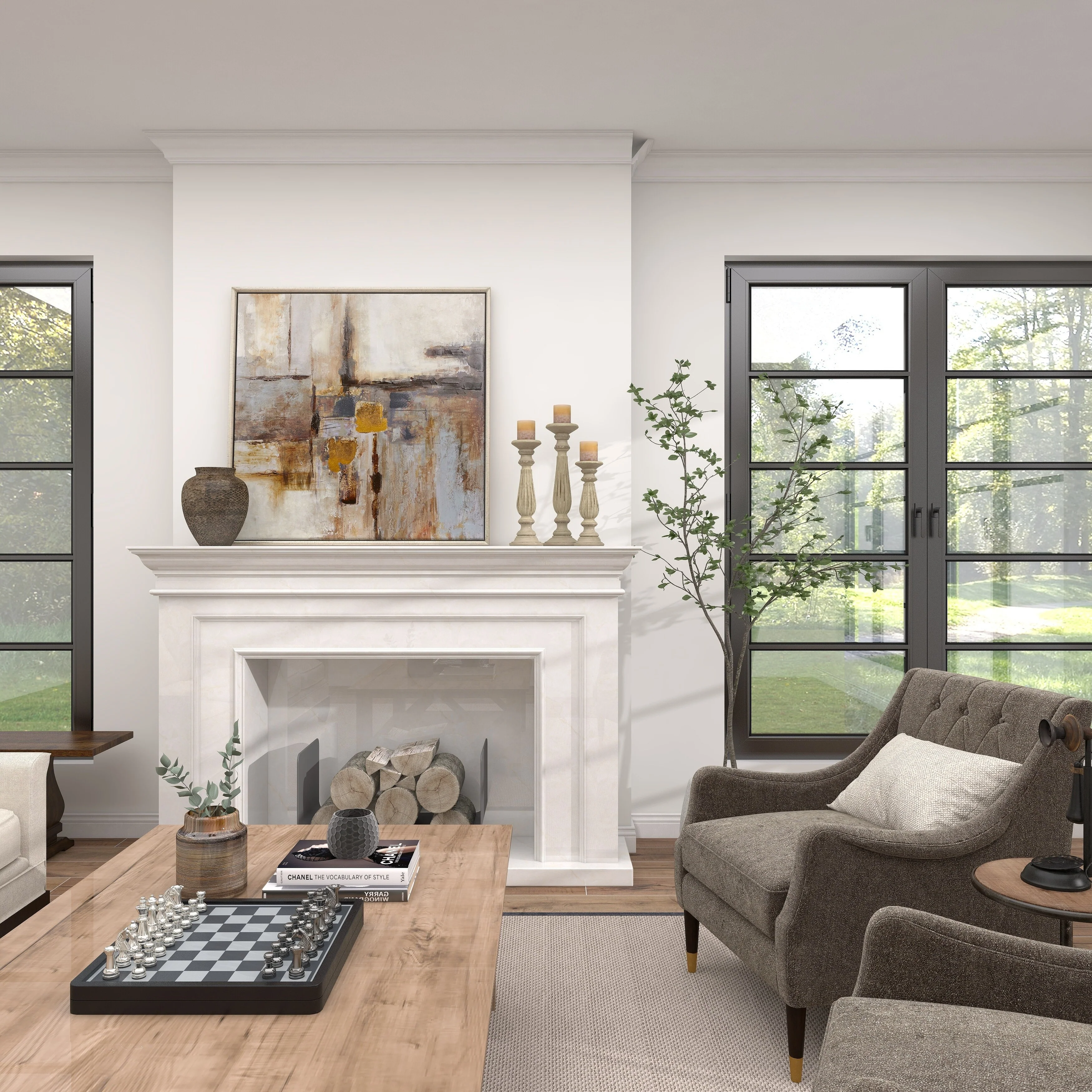 Traditional Mango Distressed Turned Pillar Wood Candle Holder (Set of 3) - Dark Brown, Beige, White