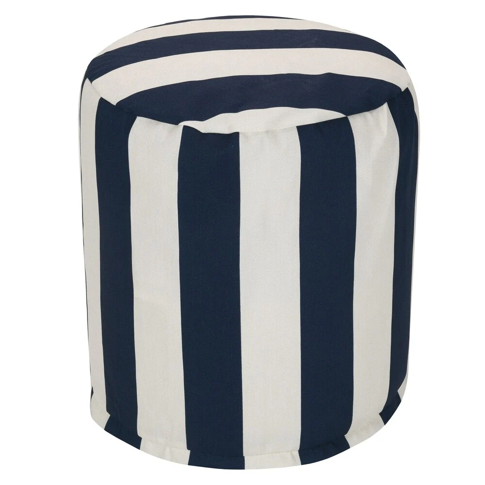 Majestic Home Goods Vertical Stripe Indoor / Outdoor Ottoman Pouf 16