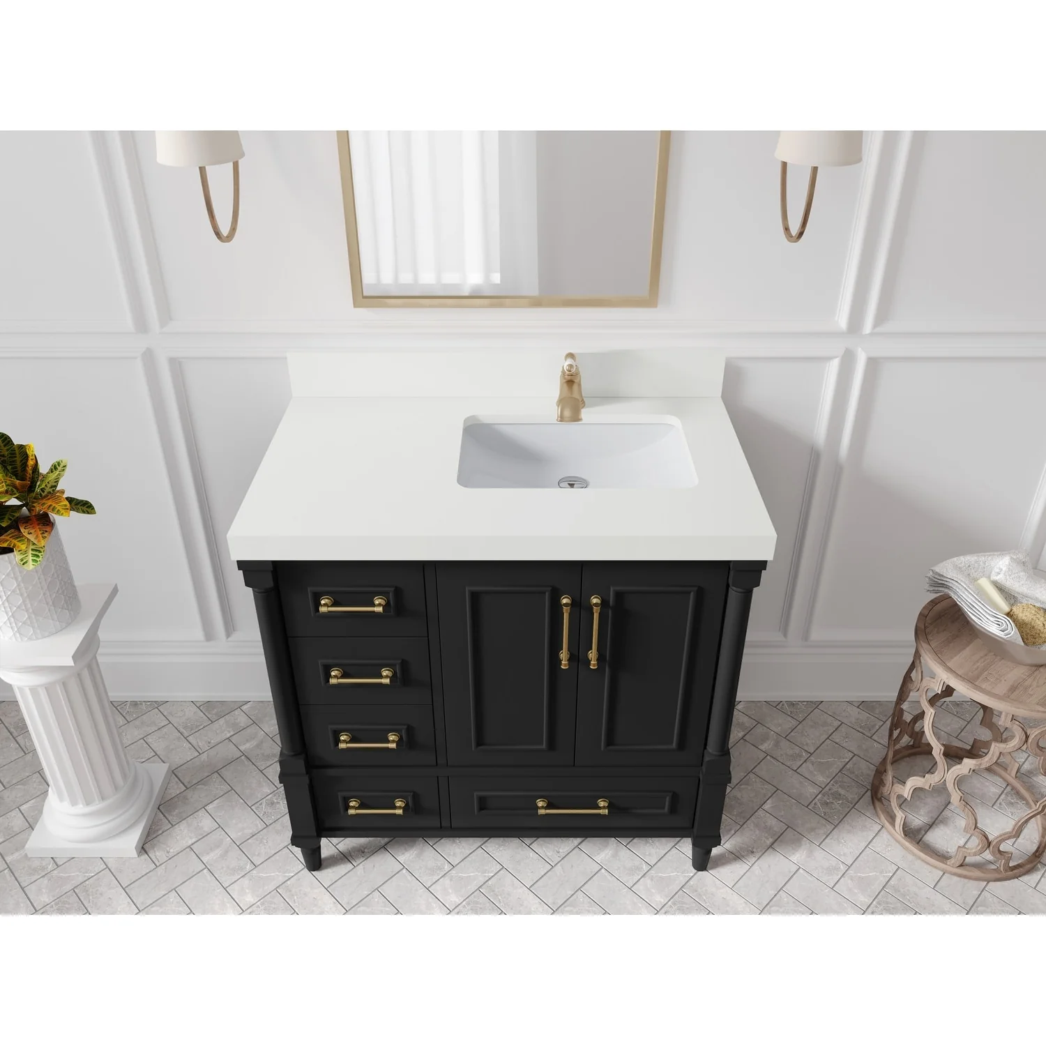Willow Collections 36 in. W x 22 in. D Aberdeen Right Offset Sink Bathroom Vanity with Countertop