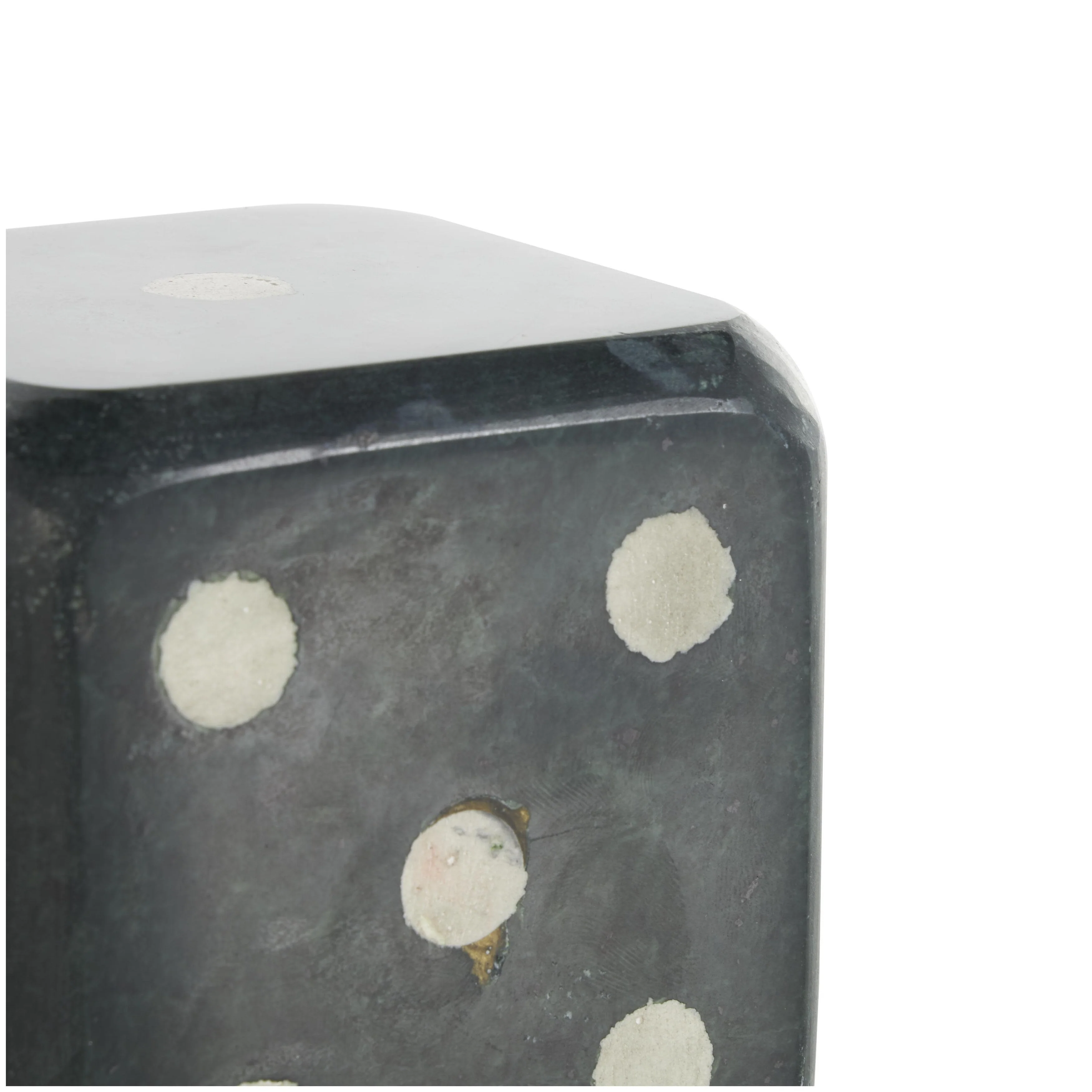 Marble Dice Decorative Bookends - Set of 2 Black, White or Green - Roche River Decor