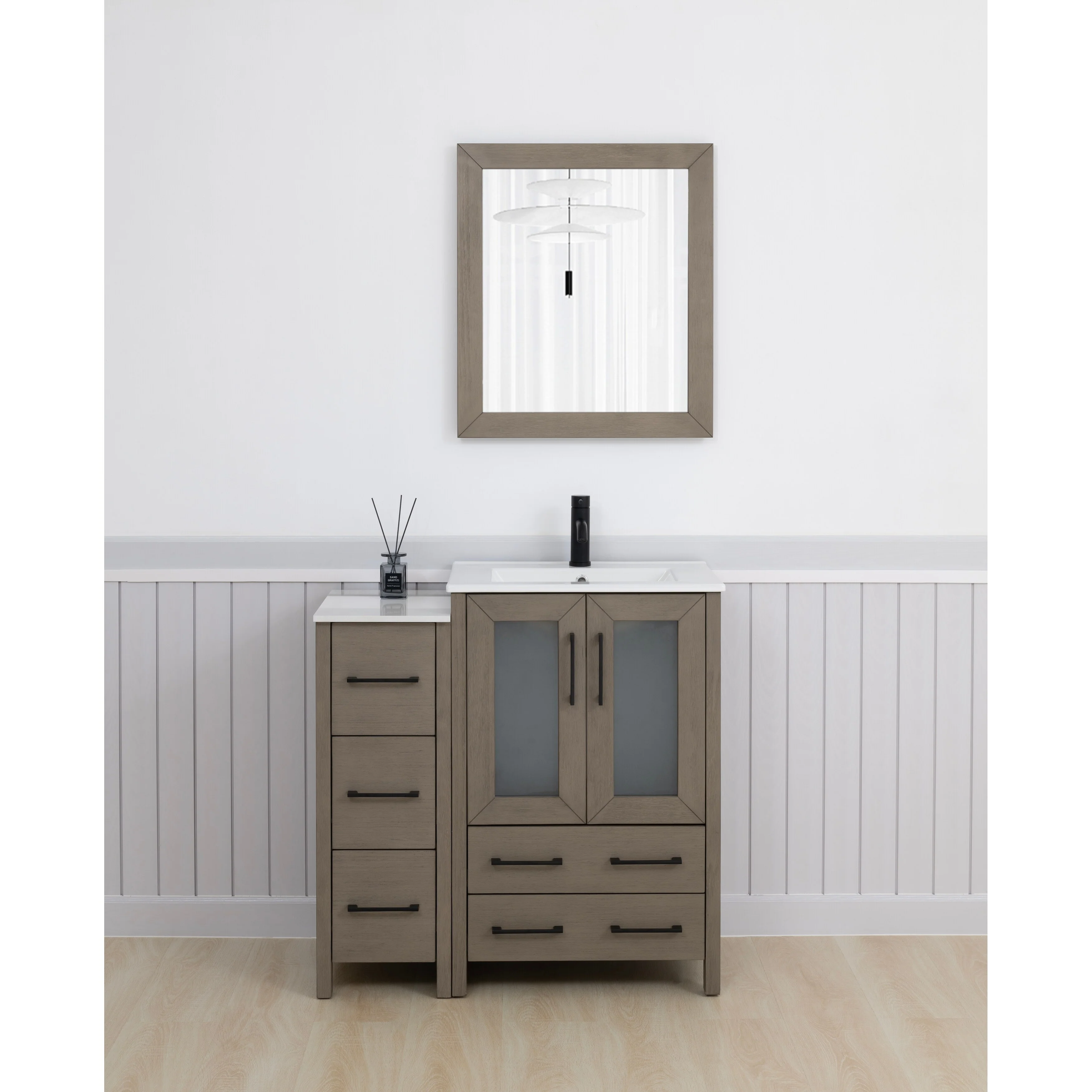 Vanity Art 36-Inch Single Sink Bathroom Vanity with Top & Free Mirror - 36 X 18.1 X 35.8