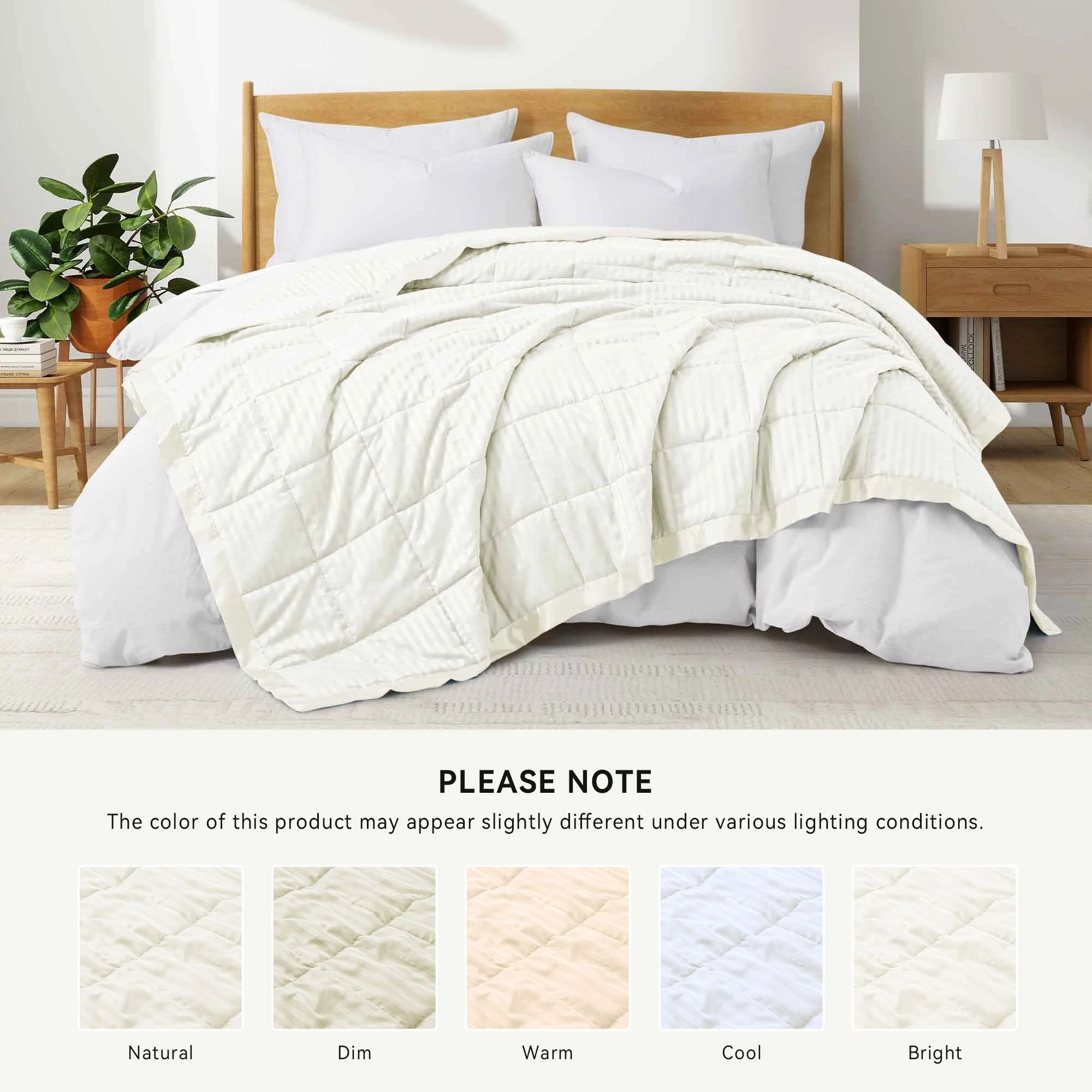 Hotel Quality Luxury All Season Jacquard Soft Bed Blanket with Satin Trim, Cozy and Warm