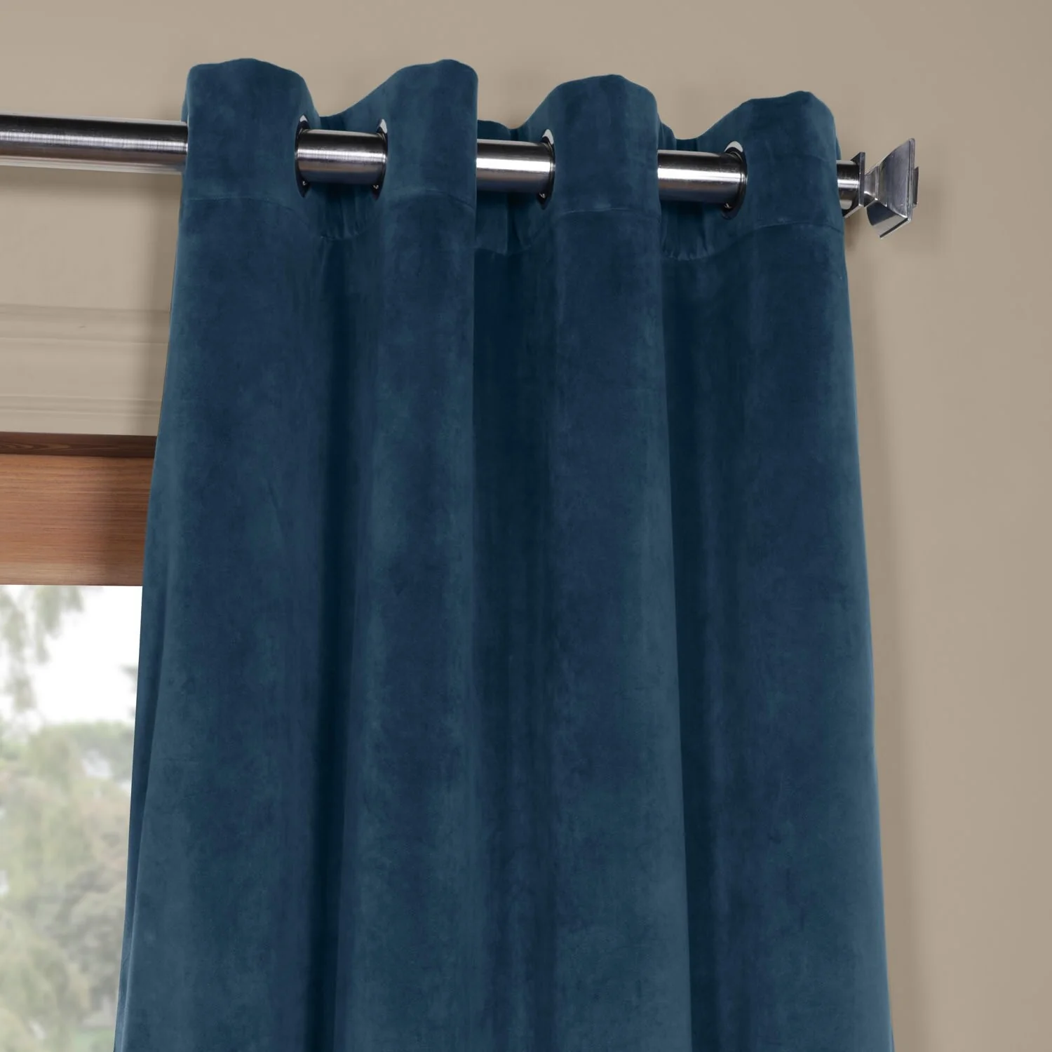 Exclusive Fabrics Signature Blackout Velvet Grommet Curtain (1 Panel)