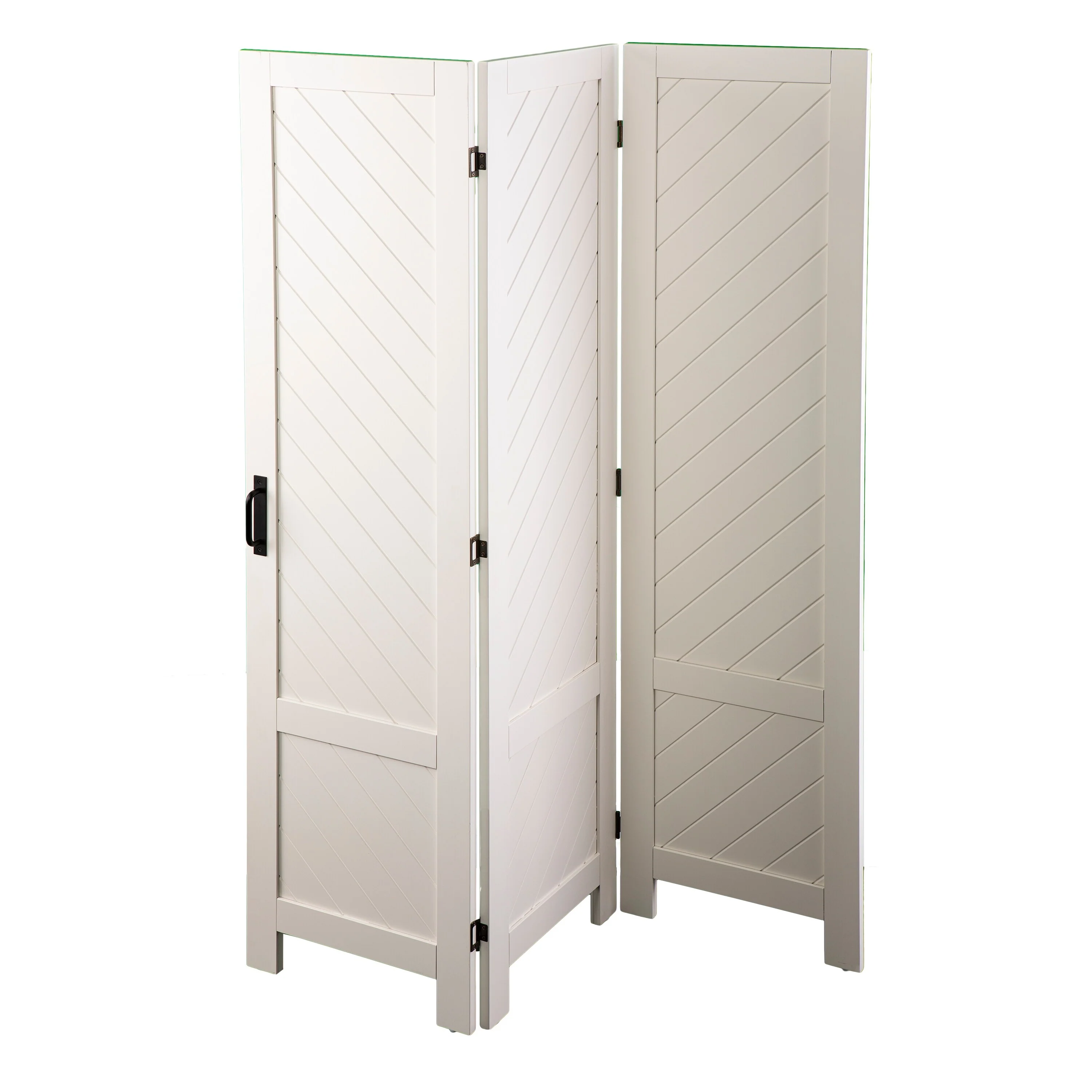 SEI Furniture Tione Modern Farmhouse White Wood Room Divider