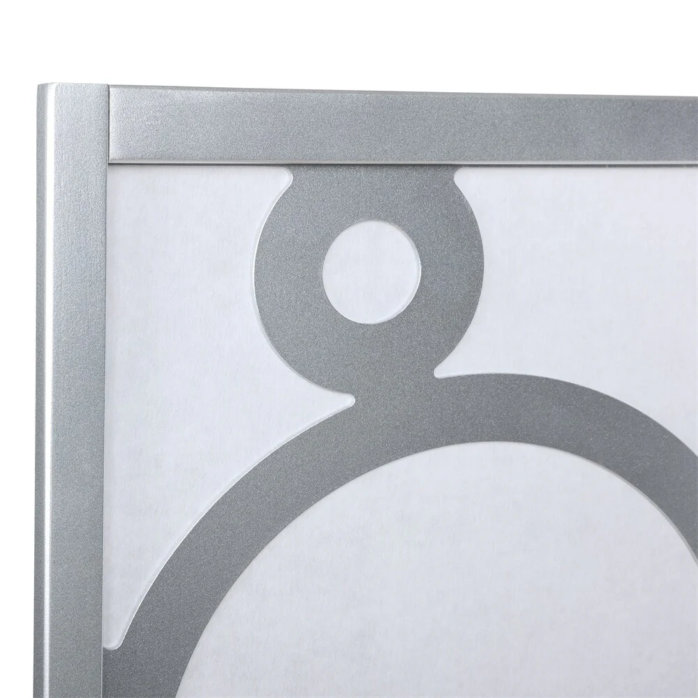 4-Panel Wood Room Divider with Circle Pattern