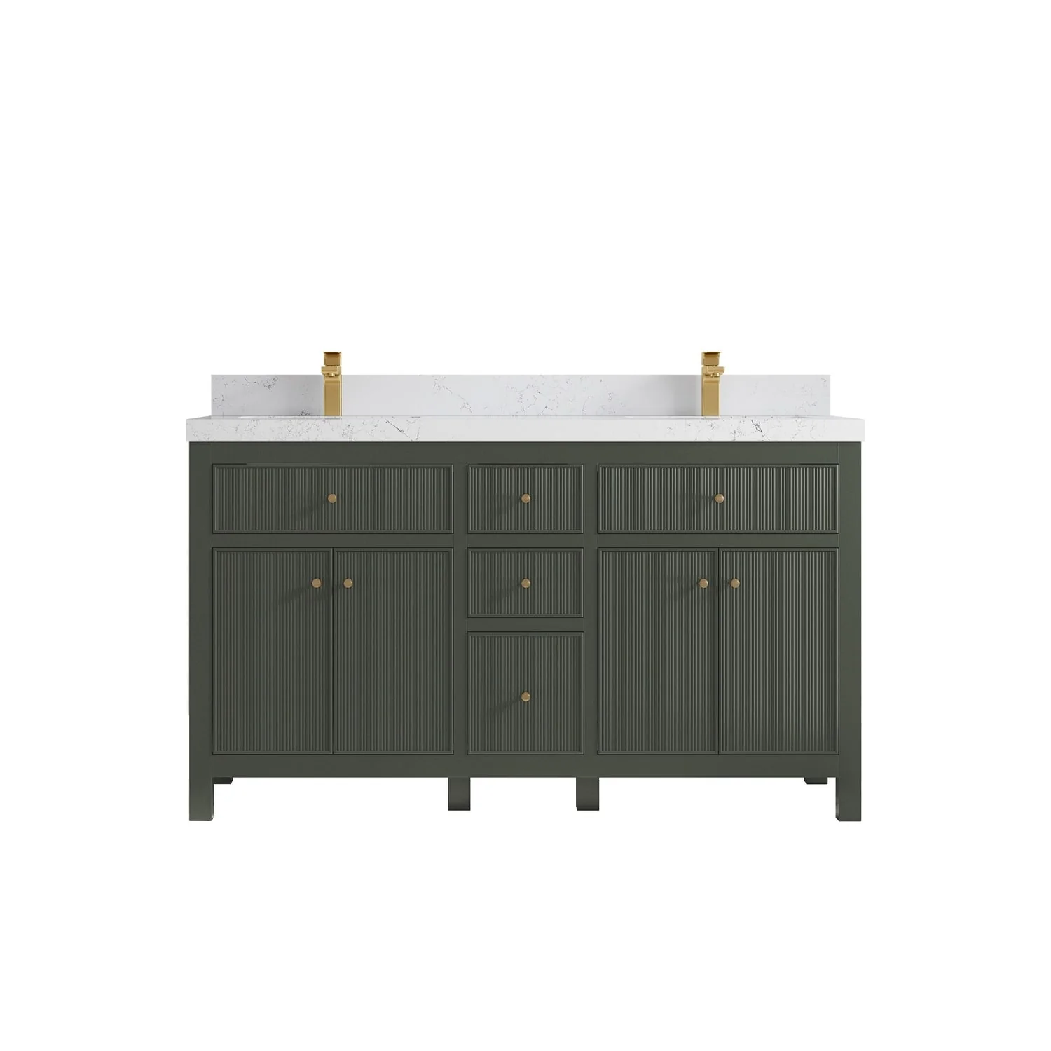 Willow Collections 60 in. W x 22 in D. Sonoma Free Standing Reeded Double Sink Bathroom Vanity with Countertop