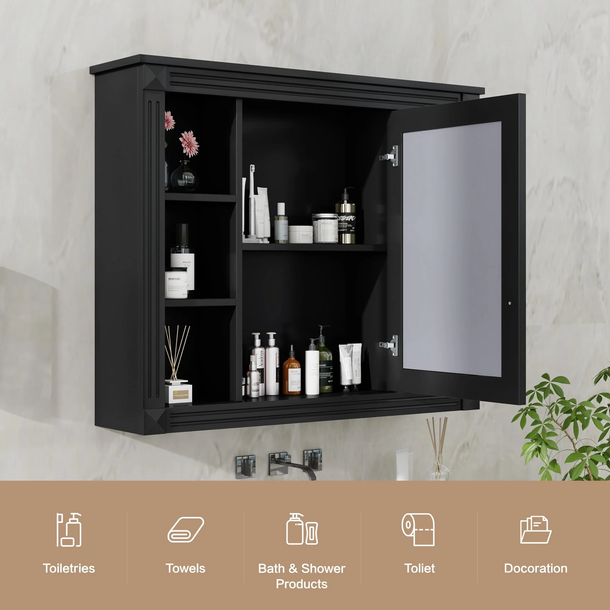 35'' x 28'' Wall Mounted Bathroom Medicine Cabinet - 35