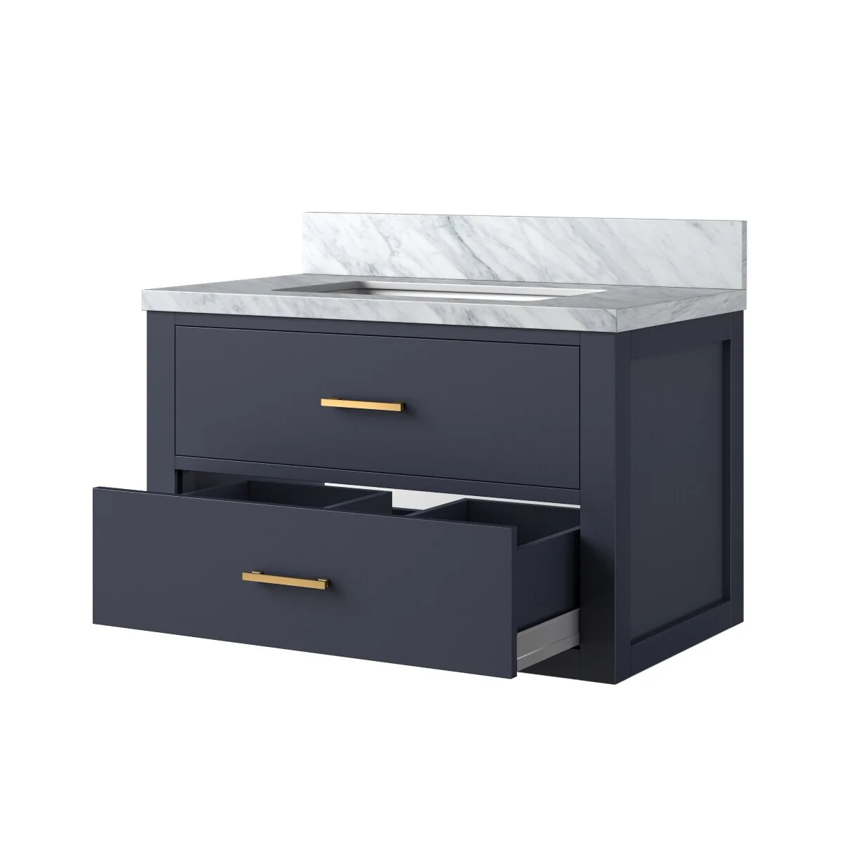 Castor Bath Vanity with Carrara Marble Top and Sink