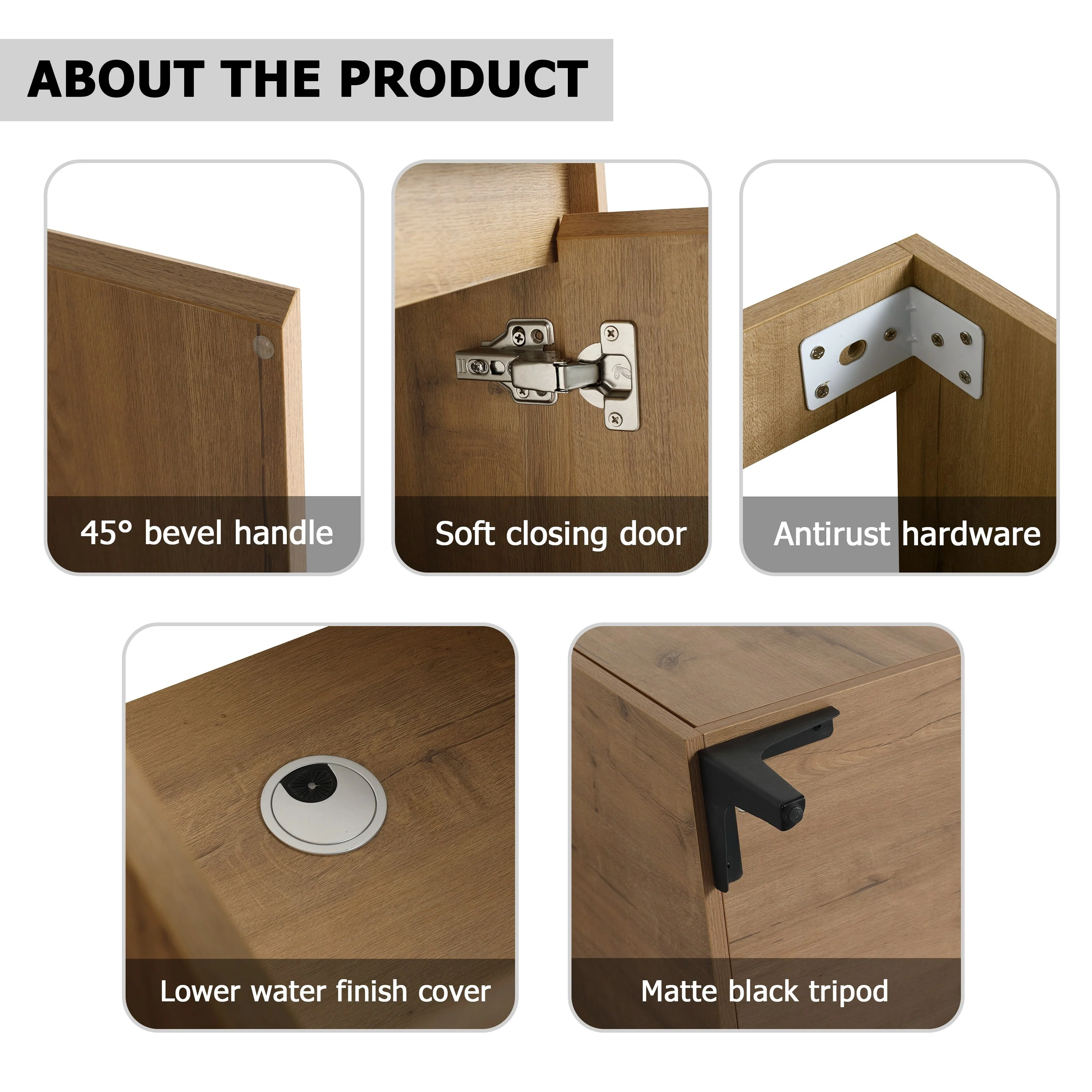 BNK Double Sink Bathroom Vanity in 48 Inch,Bathroom Cabinet with Soft Close Doors&Shelves