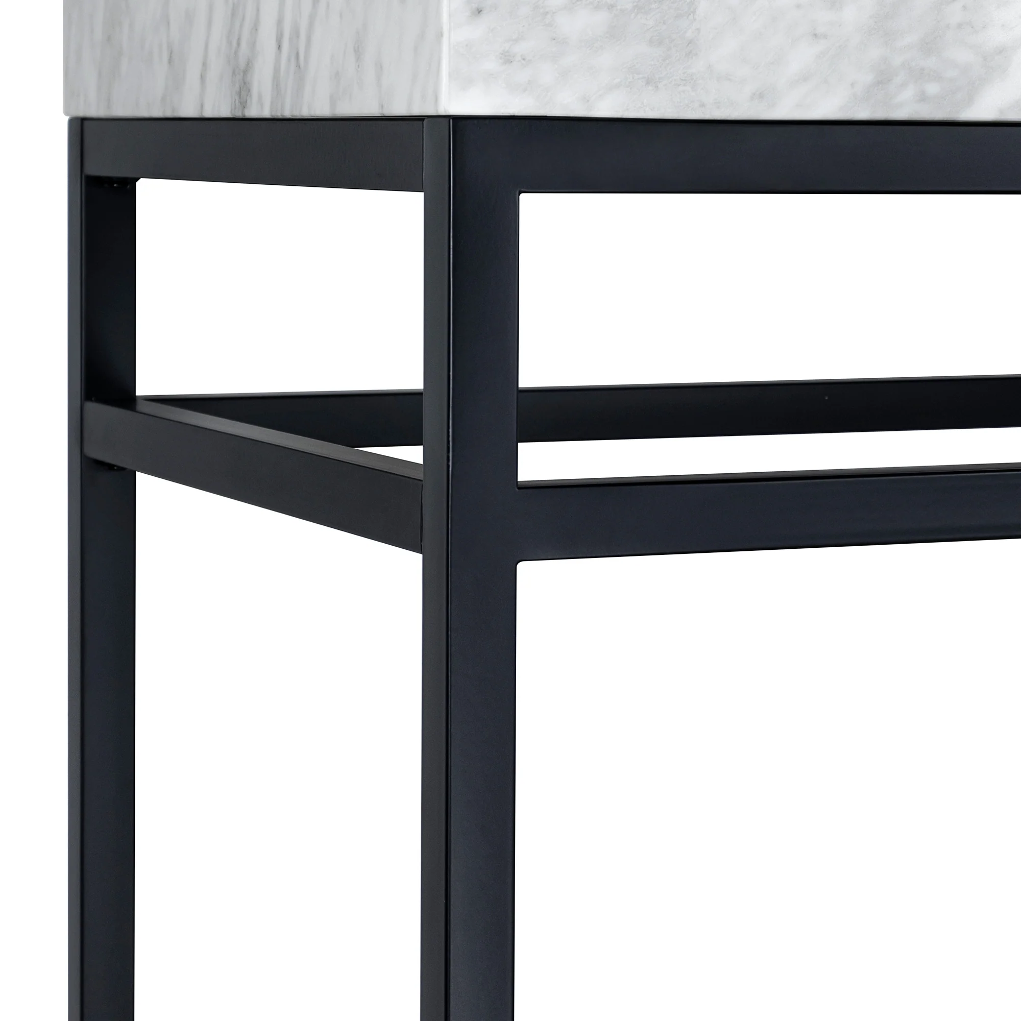 TEHOME Kliti 26'' Free-standing Single Bathroom Vanity with Carrara Marble Vanity Top