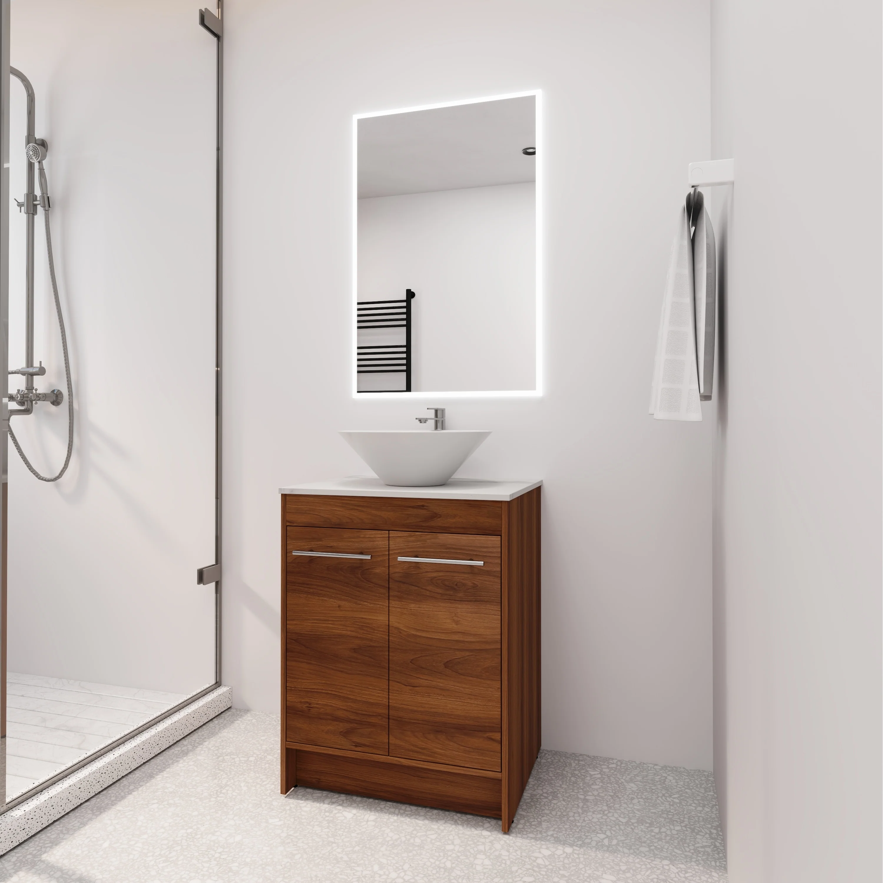 BNK 24/36/48/60 Inch Bathroom Vanity with Sink, Freestanding Bathroom Vanity with Soft Close Doors and Adjustable Shelf
