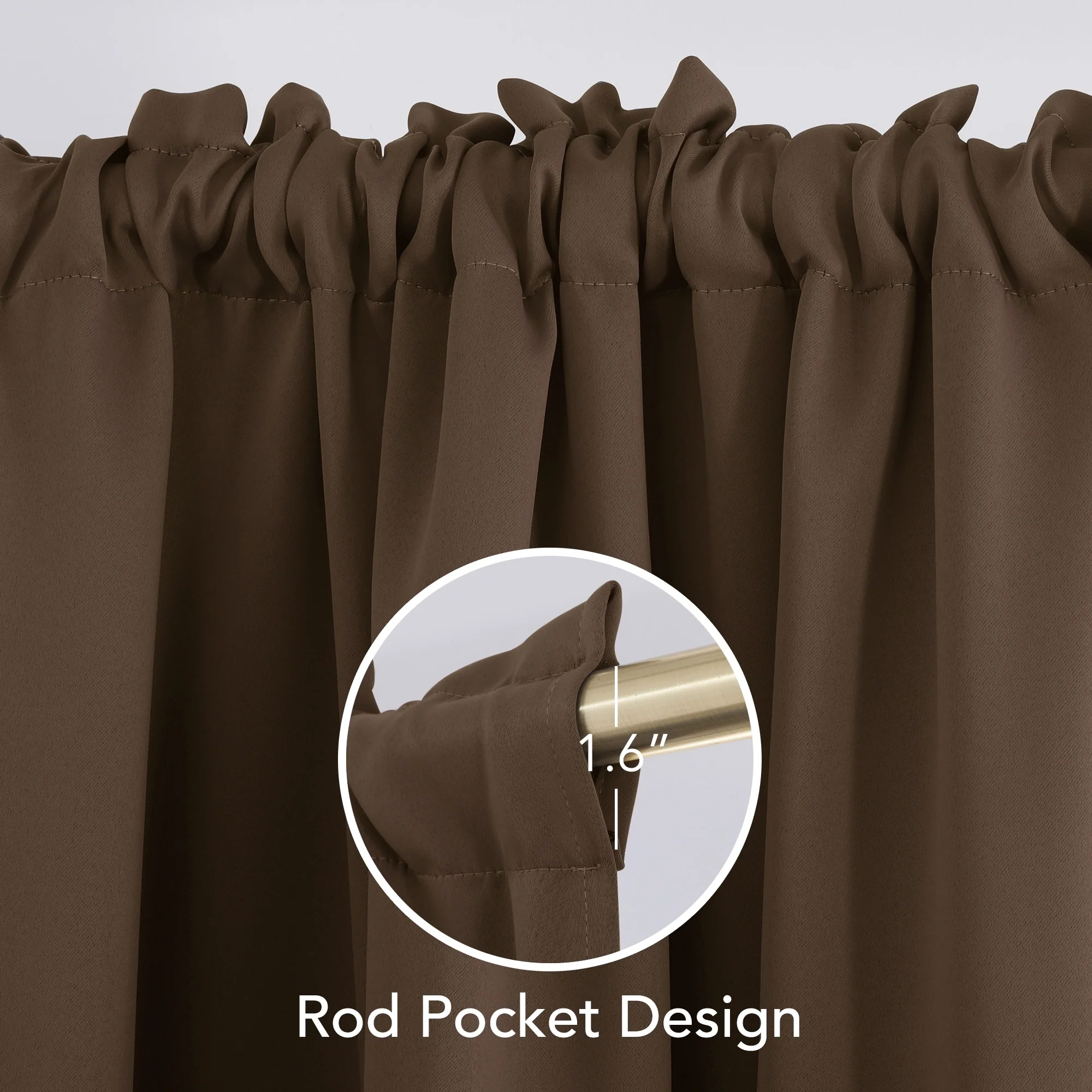 Deconovo Solid Rod Pocket Curtain Panel Pair (2 Panel)