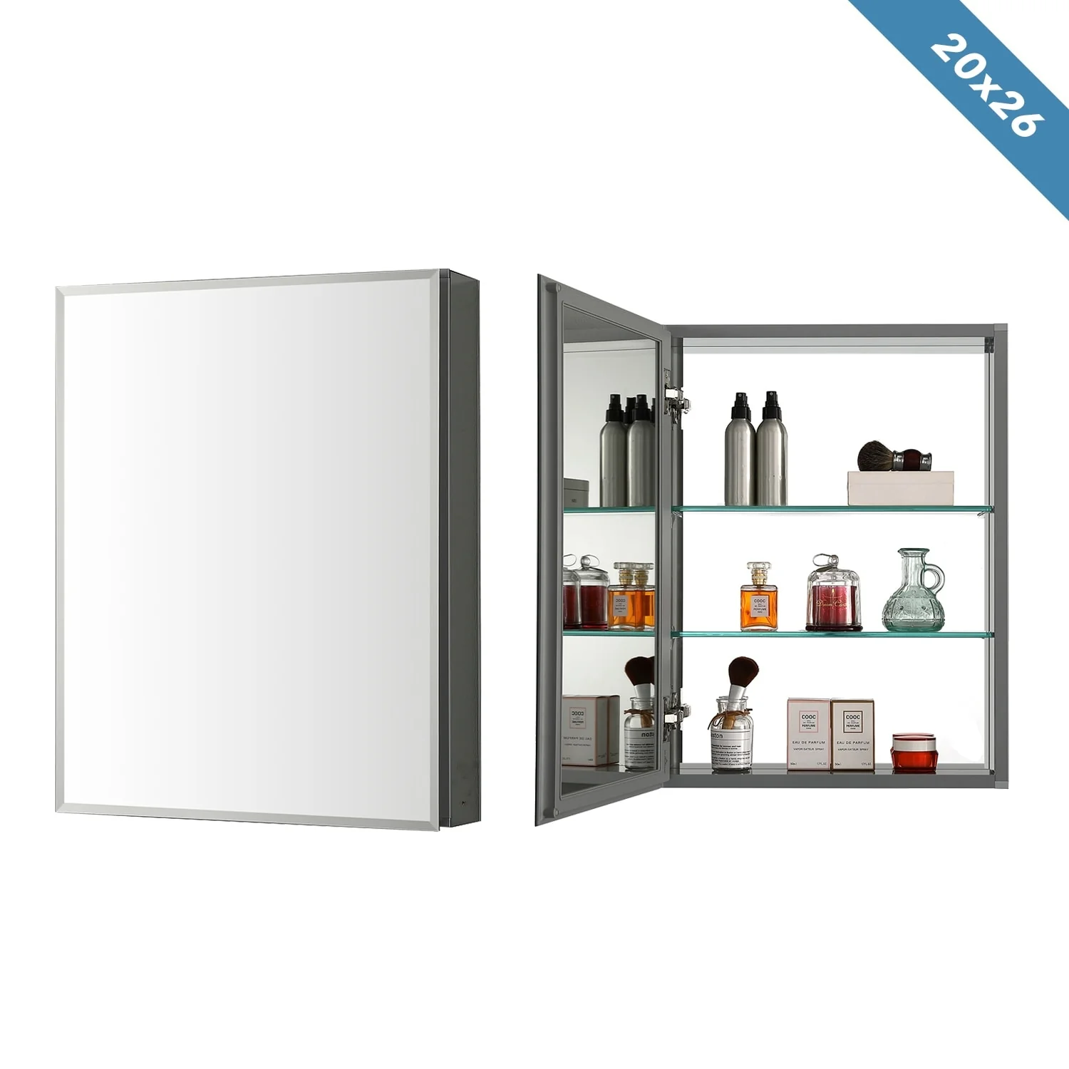 Frameless Aluminum Bathroom Mirror Medicine Cabinet