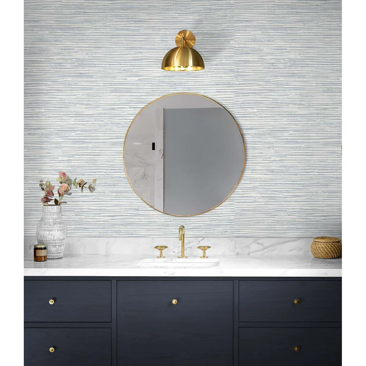 NextWall Cyrus Faux Grasscloth Peel and Stick Wallpaper