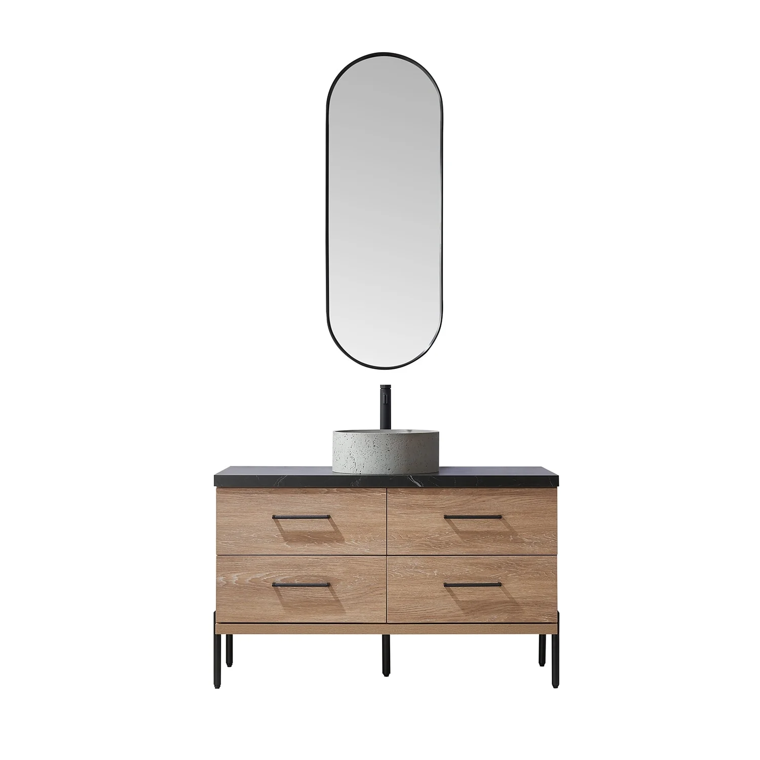 Trento Bath Vanity with Sintered Stone Top with Concrete Sink (R)