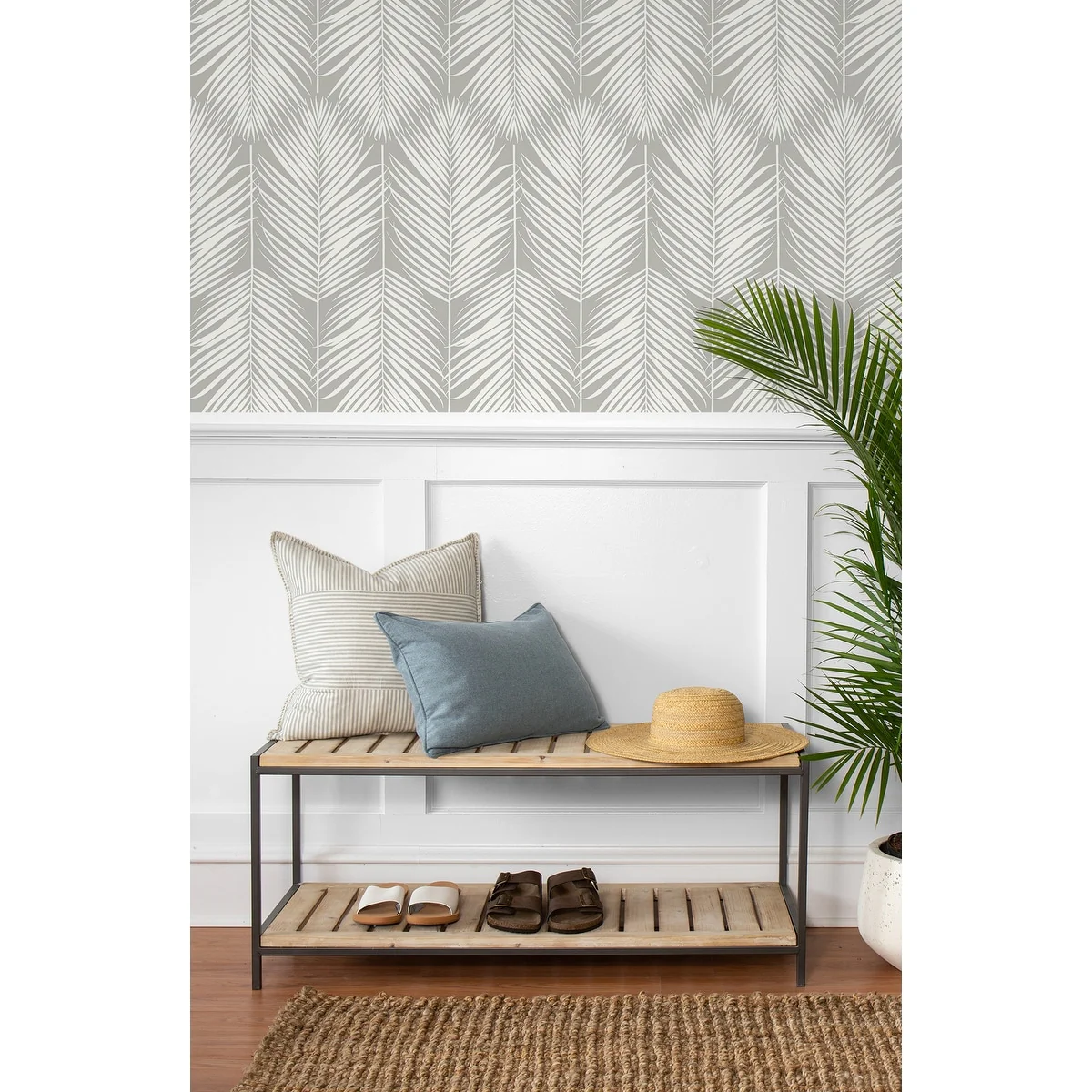NextWall Palm Silhouette Peel and Stick Wallpaper