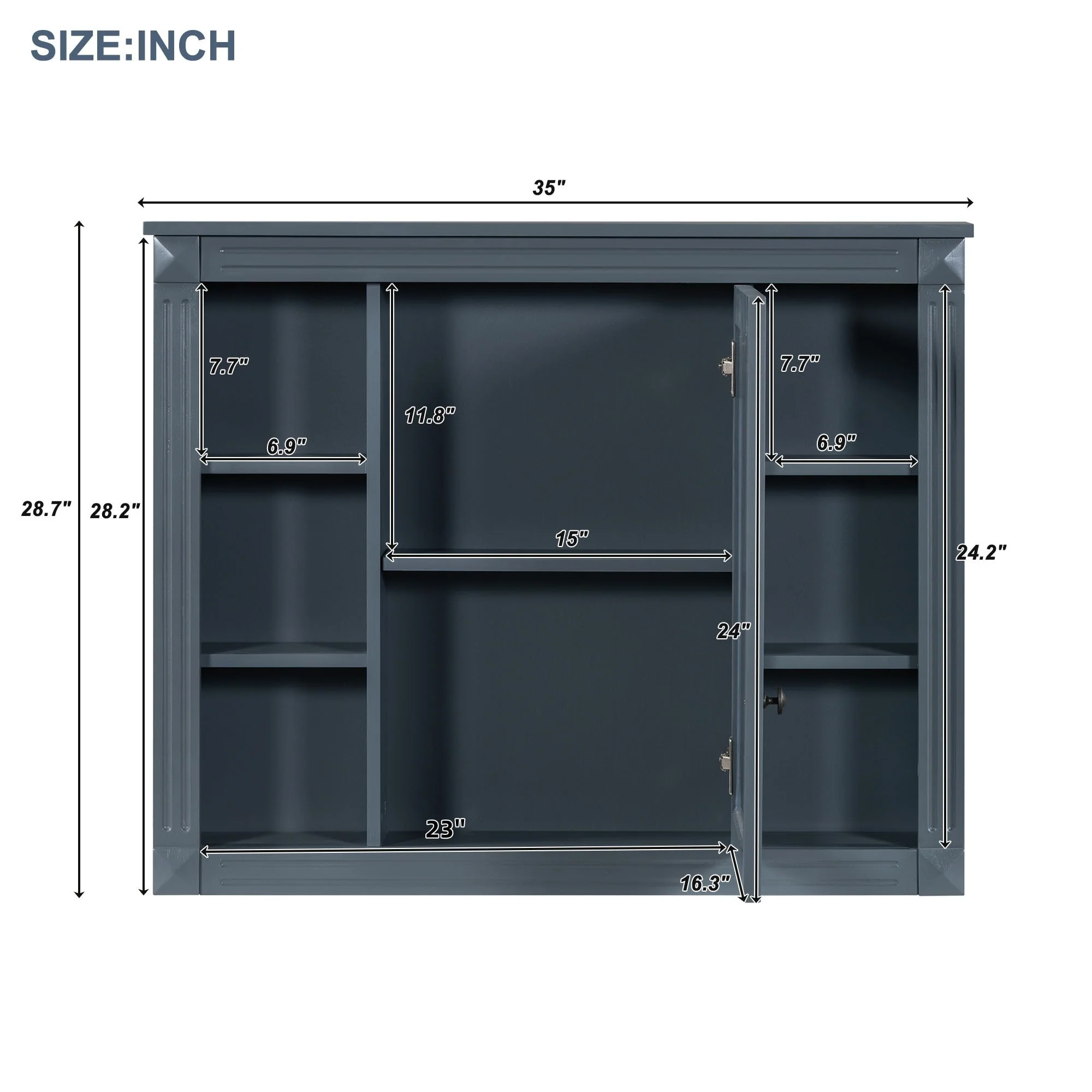 35'' x 28'' Wall Mounted Bathroom Medicine Cabinet - 35