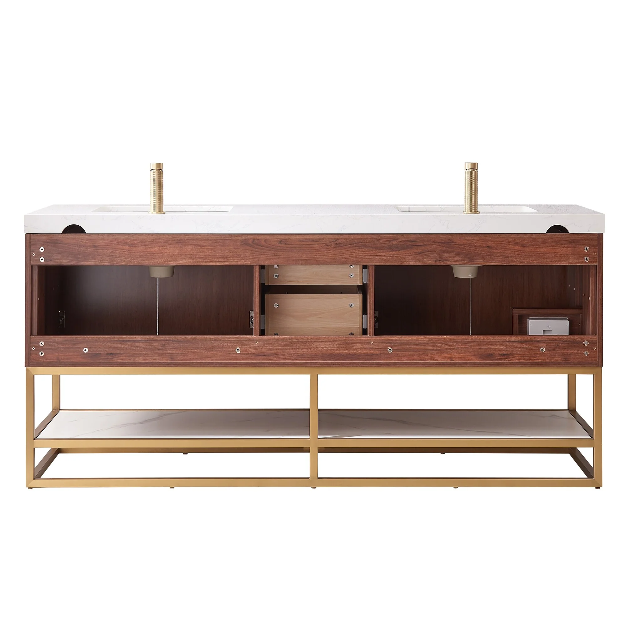 Mahon Double Bath Vanity with Composite Stone Top without Mirror